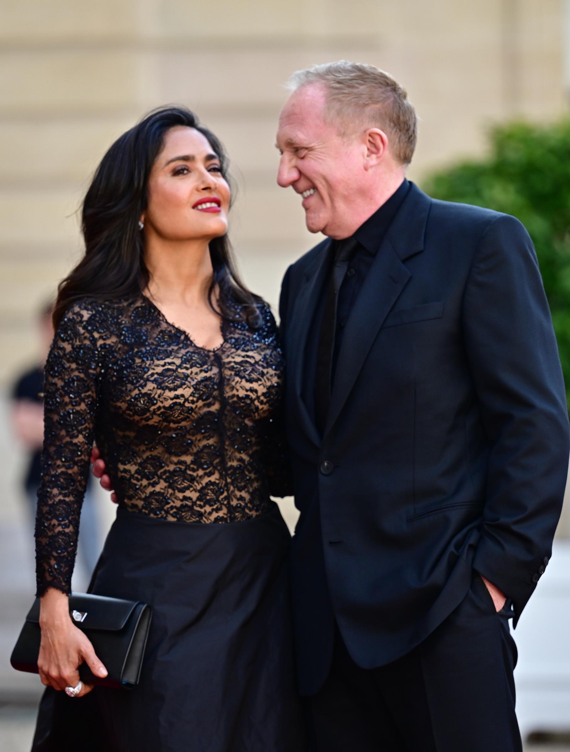 Salma Hayek and Francois-Henri Pinault attend an official state dinner as part of the US President's state visit to France in Paris, France, on June 8, 2024 | Source: Getty Images