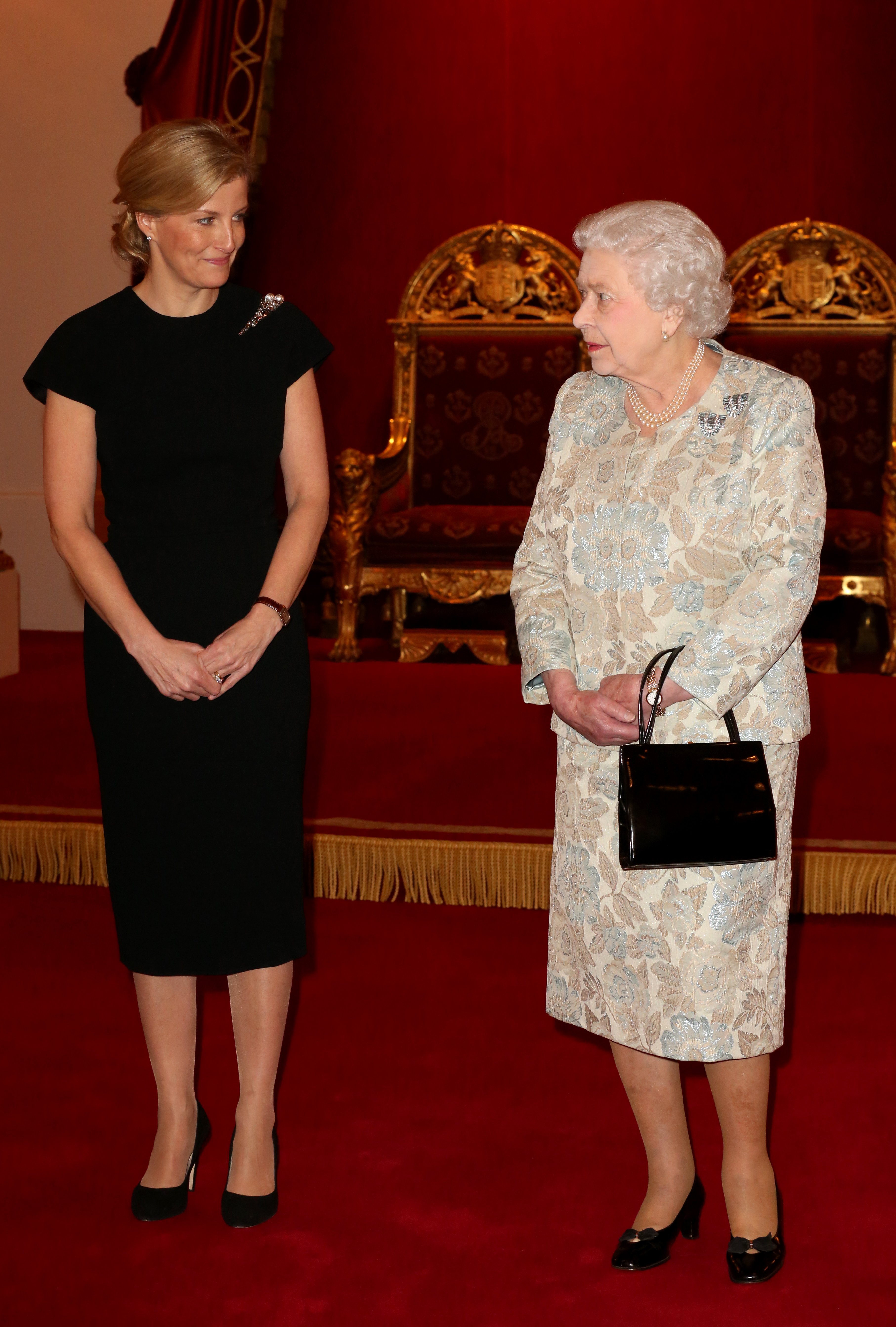 Queen Elizabeth II and Sophie Wessex at Buckingham Palace in 2015. | Source: Getty Images 