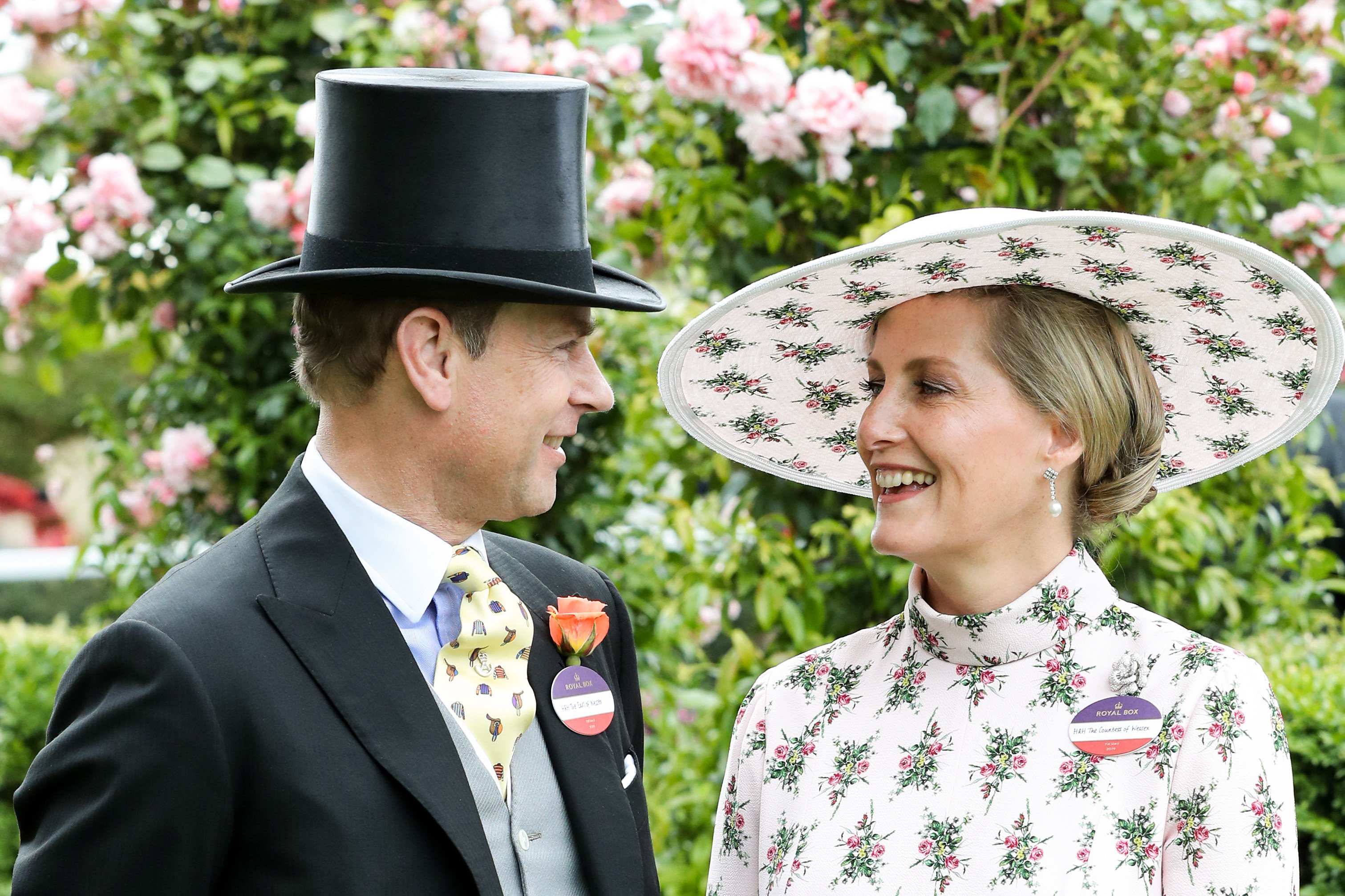 Prince Edward, Duke of Wessex and Sophie, Countess of Wessex pose for photographs ahead of their 20th wedding anniversary on day one of Royal Ascot at Ascot Racecourse on June 18, 2019 in Ascot, England | Source: Getty Images