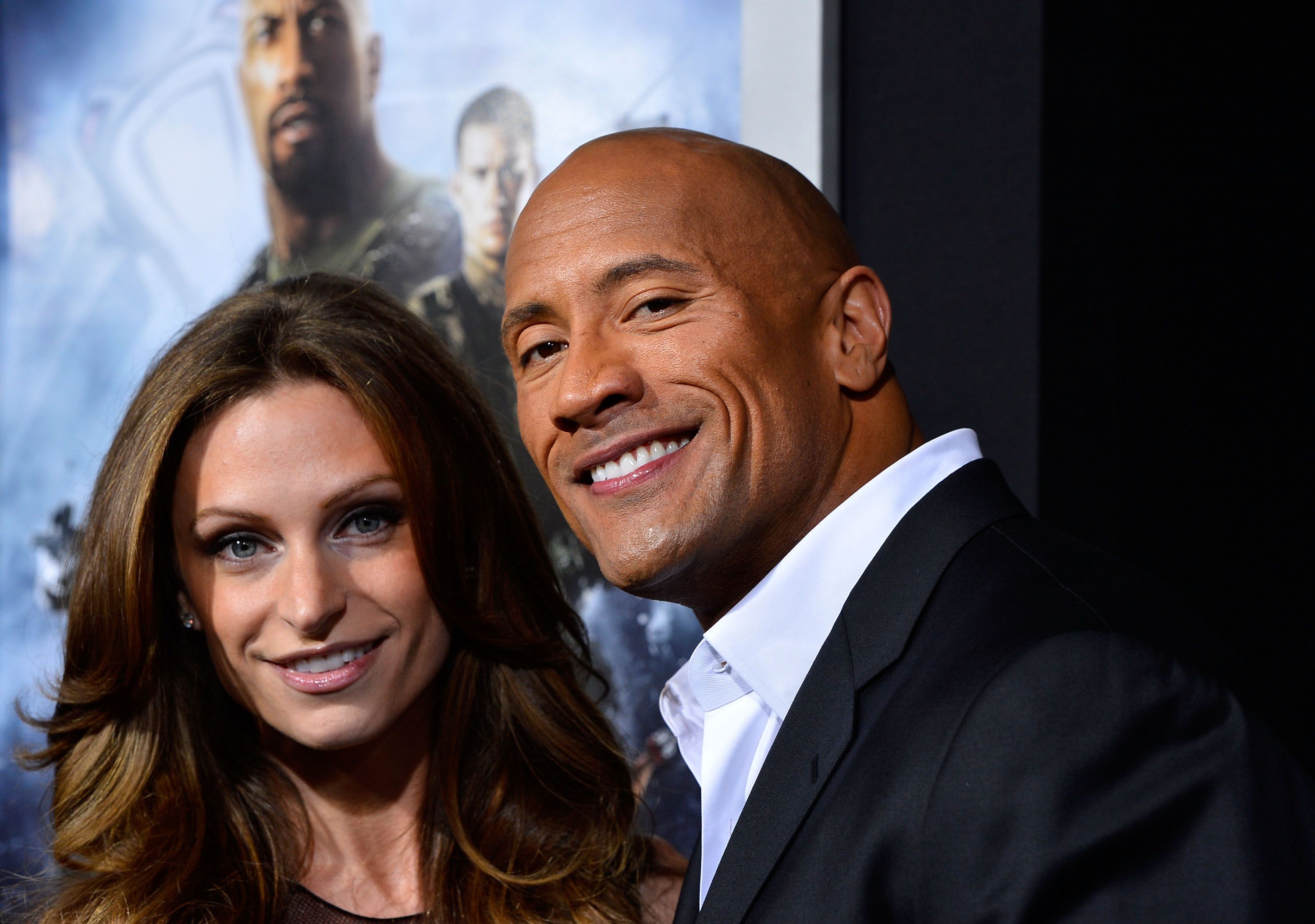 Lauren Hashian and  Dwayne "The Rock" Johnson at the premiere of "G.I. Joe: Retaliation" on March 28, 2013, in Hollywood, California | Photo: Frazer Harrison/Getty Images