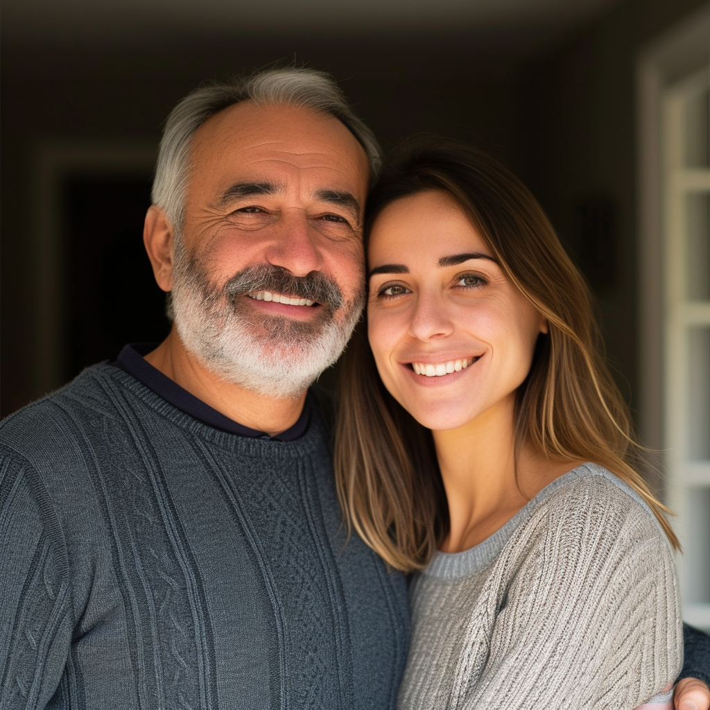 A smiling father and daughter | Source: Midjourney