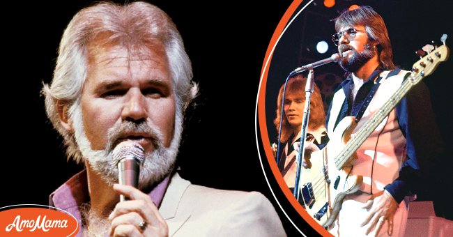 [Left]: Photo of country singer Kenny Rogers, circa 1980. [Right]: Kenny Rogers on stage, circa 1960 | Source: Getty Images