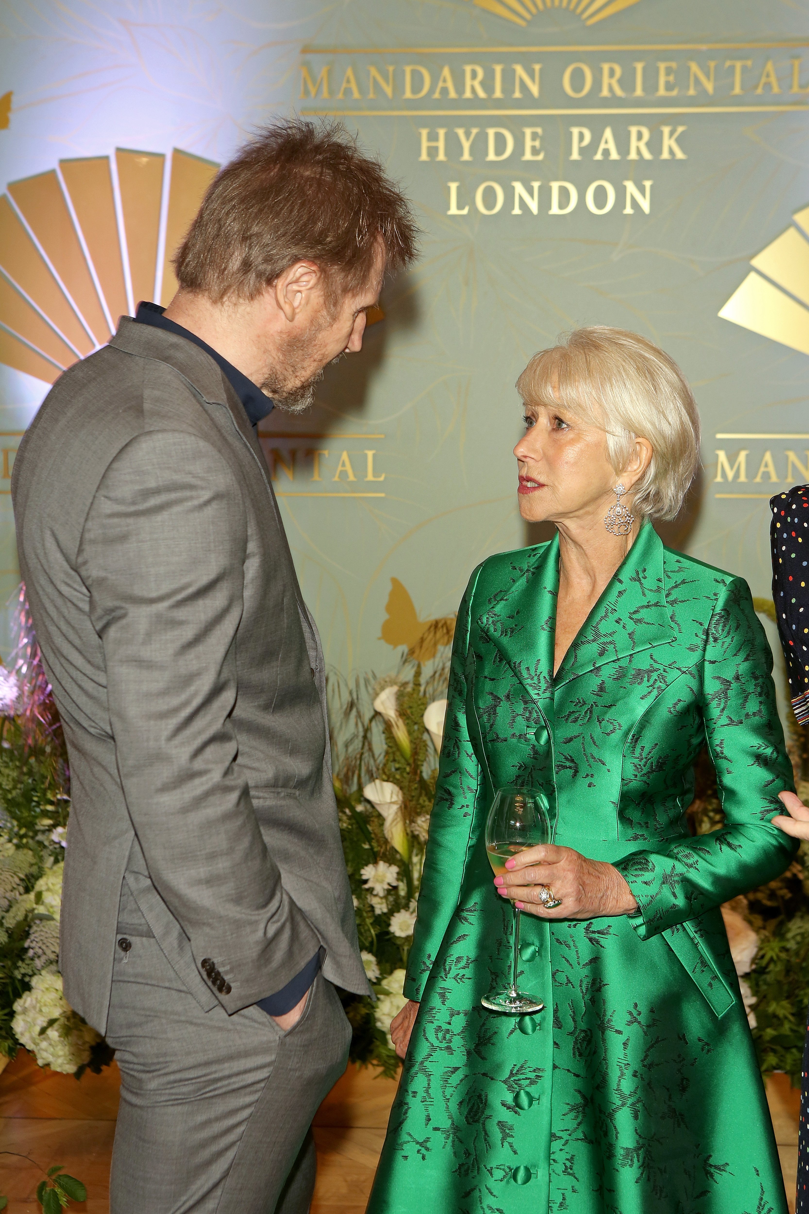 Liam Neeson and Dame Helen Mirren on June 11, 2019 in London, England | Source: Getty Images