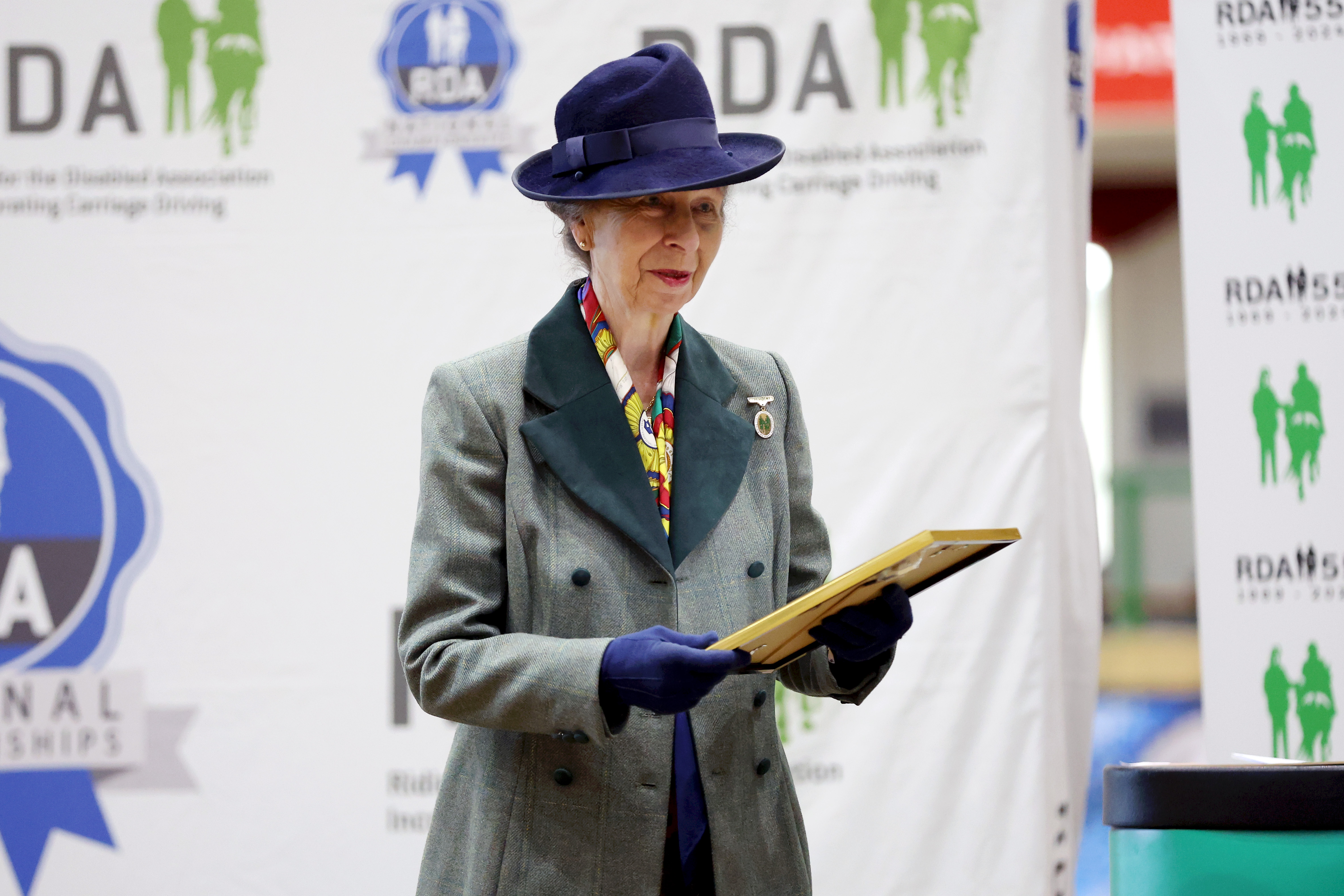 Princess Anne at the Riding for the Disabled Association (RDA) National Championships in Gloucester, England on July 12, 2024 | Source: Getty Images