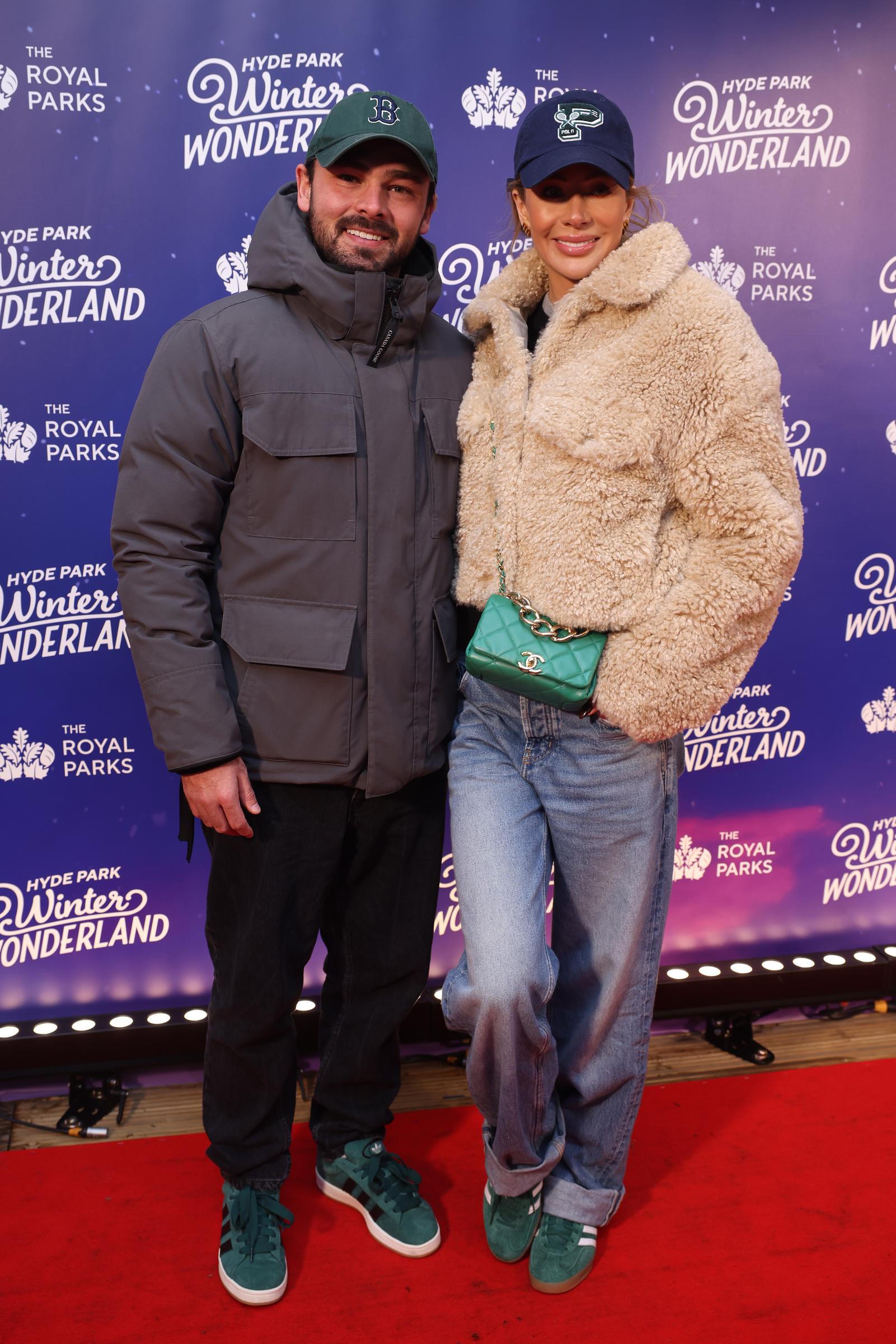 Bradley Dack and Olivia Attwood attend the Hyde Park Winter Wonderland Preview Night 2024 on 20 November in London, England. | Source: Getty Images