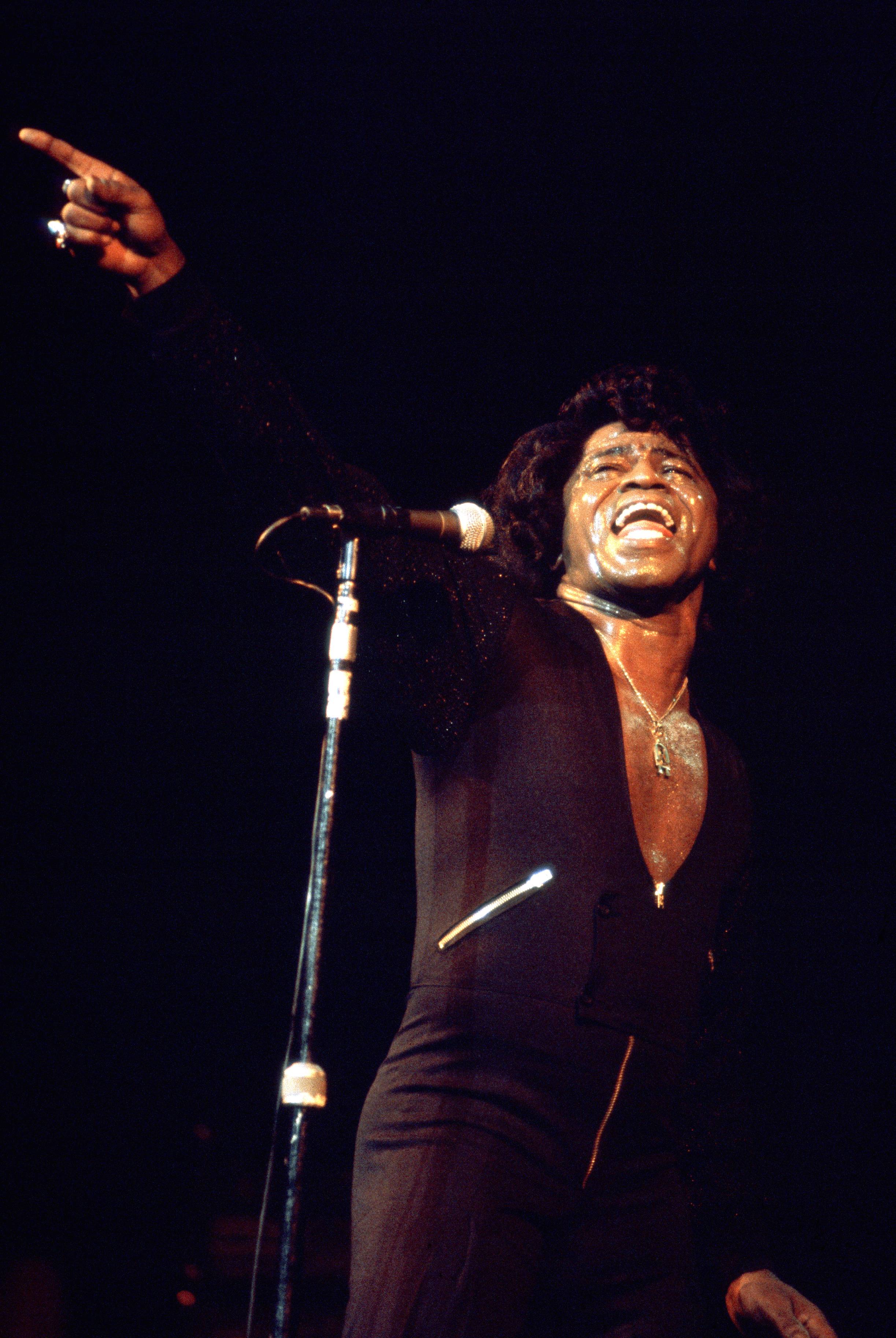 James Brown performs live on stage at the Midem music conference in Cannes, France in January 1981 | Source: Getty Images