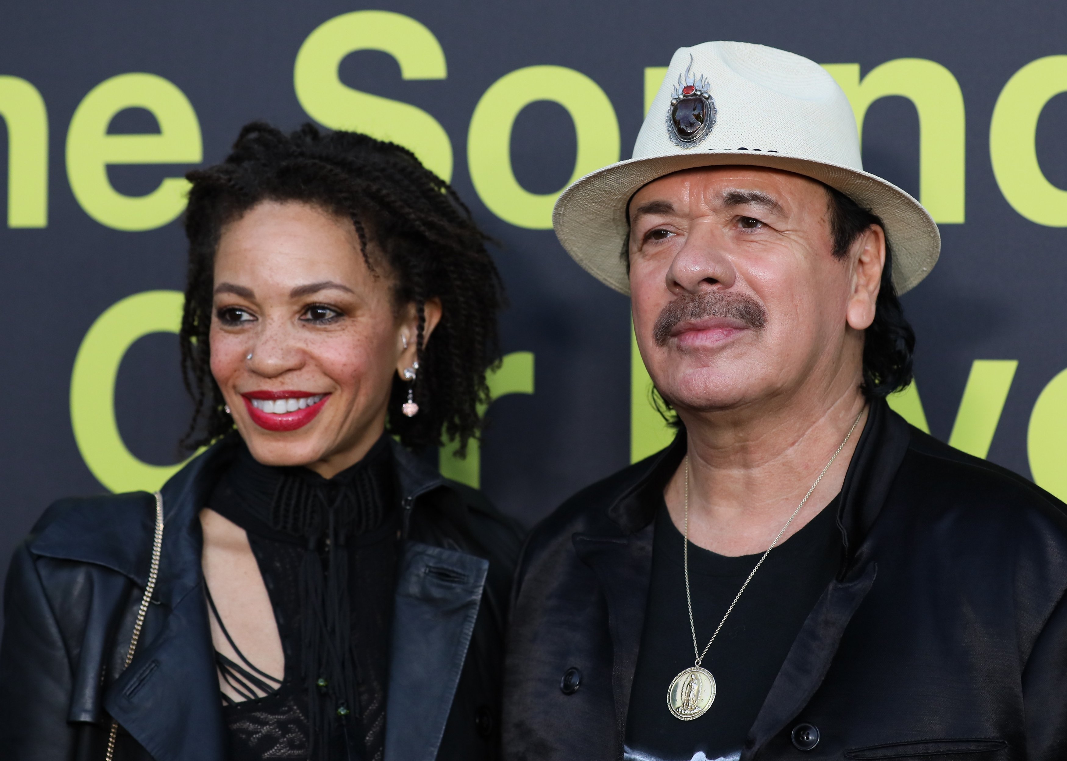 Carlos Santana and Cindy Blackman at the premiere of "Clive Davis: The Soundtrack Of Our Lives" on September 26, 2017 | Source: Getty Images