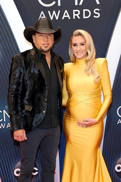  Jason Aldean and Brittany Kerr attend the 52nd annual CMA Awards at the Bridgestone Arena on November 14, 2018 in Nashville, Tennessee |Getty Images