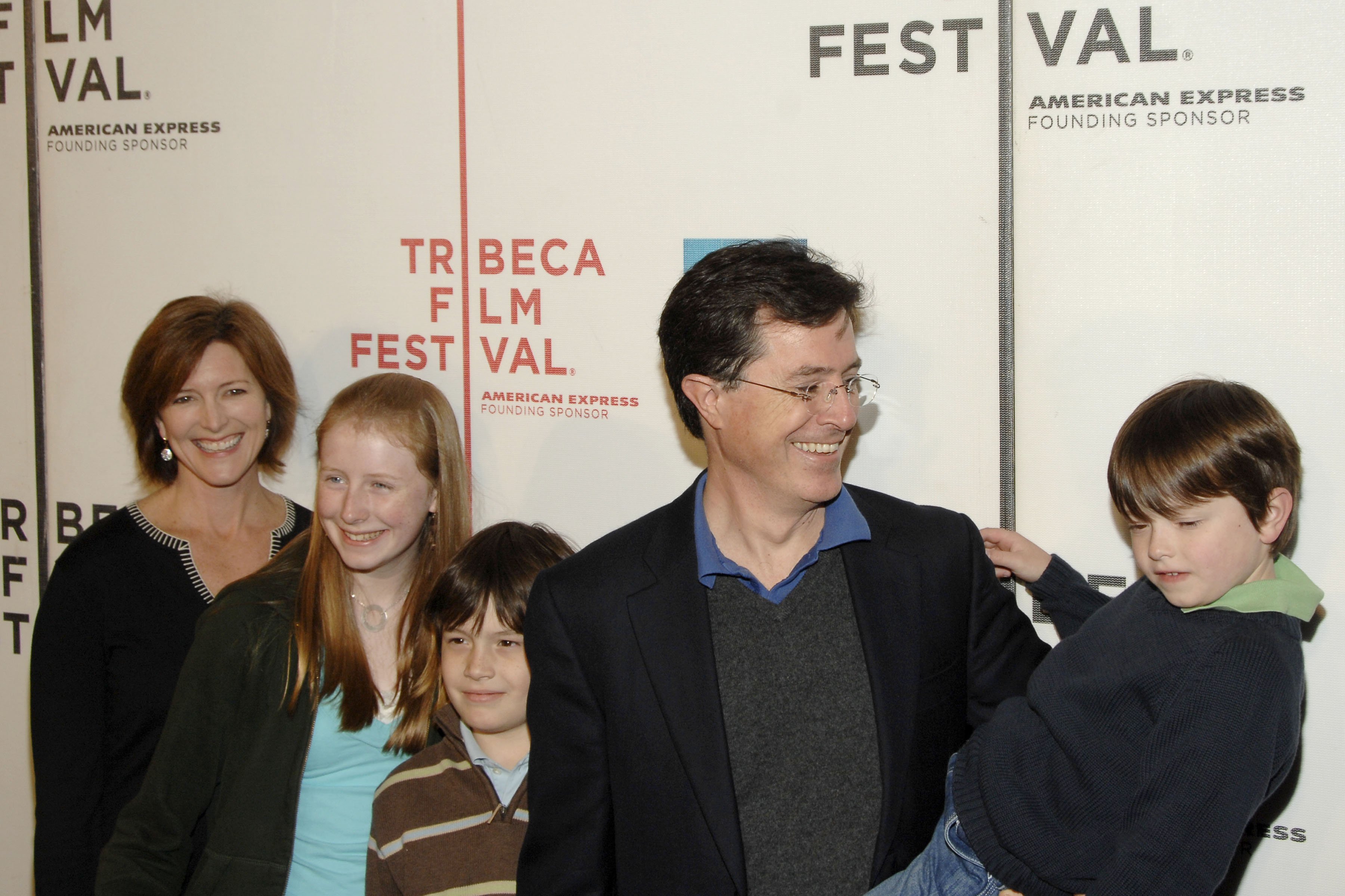 Evelyn McGee-Colbert, Madeline Colbert, Peter Colbert, Stephen Colbert, and John Colbert at the Tribeca Film Festival screening of "Speed Racer" on May 3, 2008 | Source: Getty Images