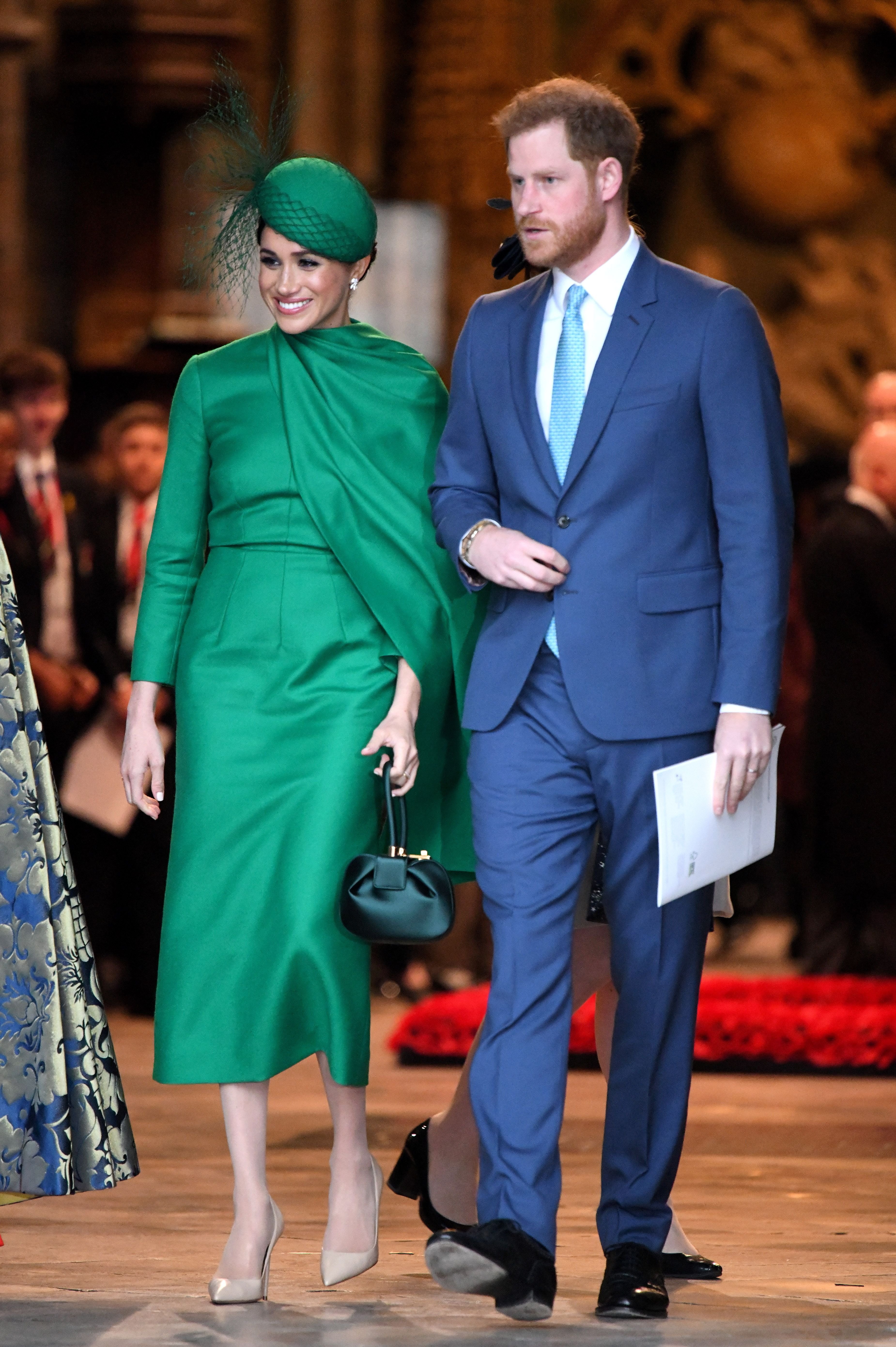 Duchess Meghan and Prince Harry depart after attending the Commonwealth Day Service at Westminster Abbey on March 09, 2020.  | Photo: Getty Images