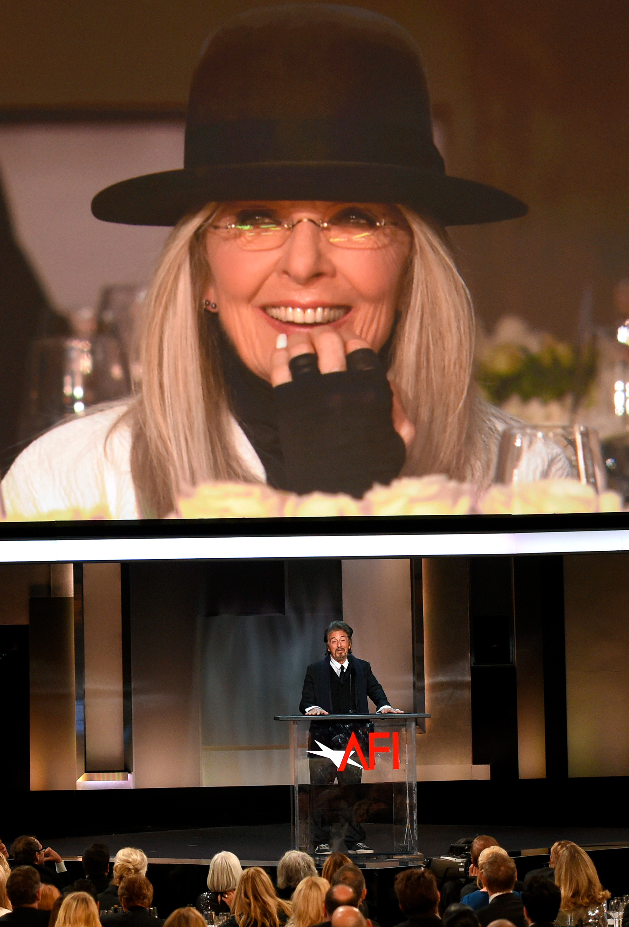 Diane Keaton and Al Pacino at the AFI Life Achievement Award Gala on June 8, 2017, in Los Angeles, USA | Source: Getty Images