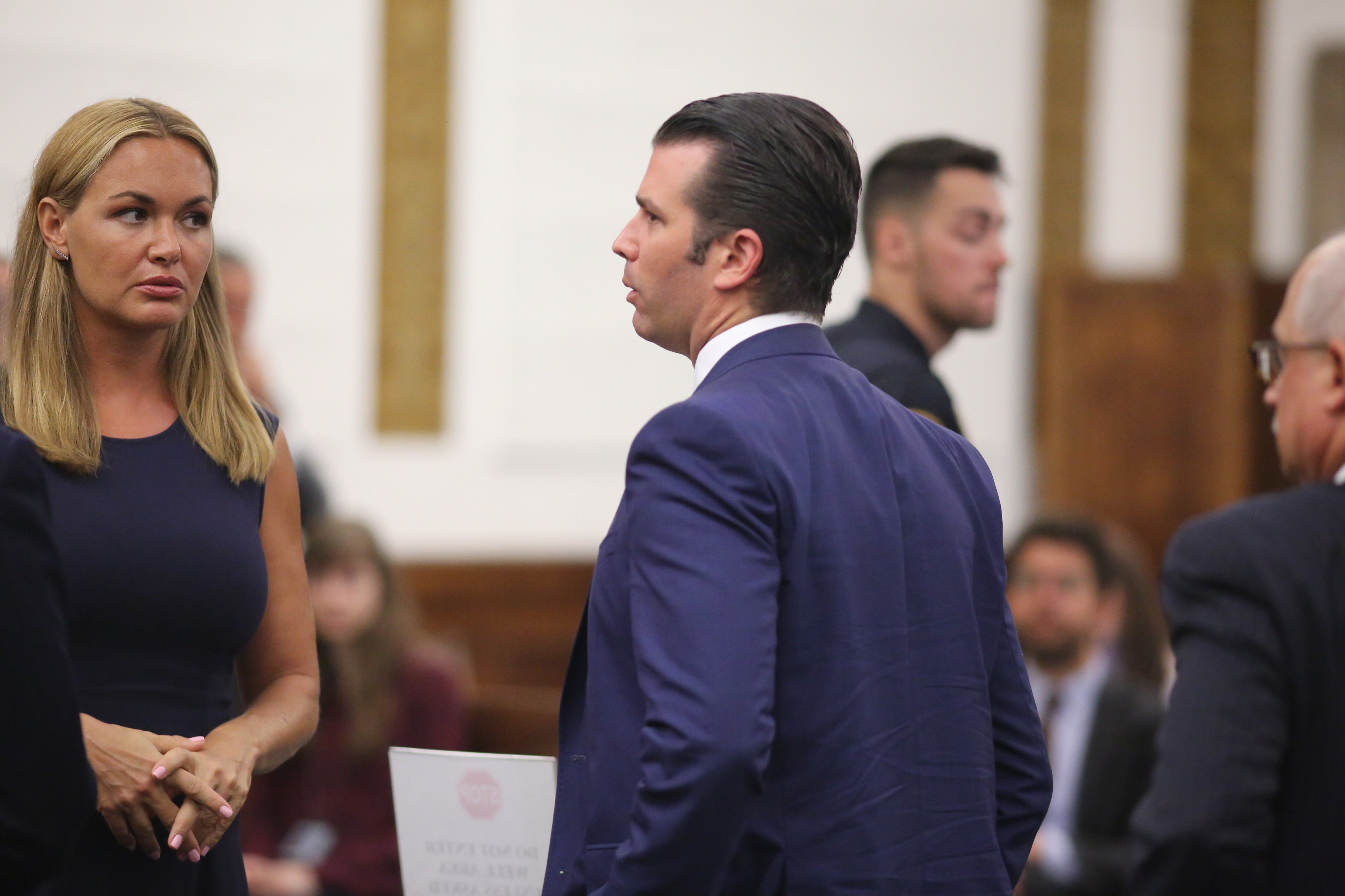 Vanessa and Donald Trump Jr. in Civil Supreme Court for the first hearing in their divorce proceedings on July 26, 2018, in New York. | Source: Getty Images