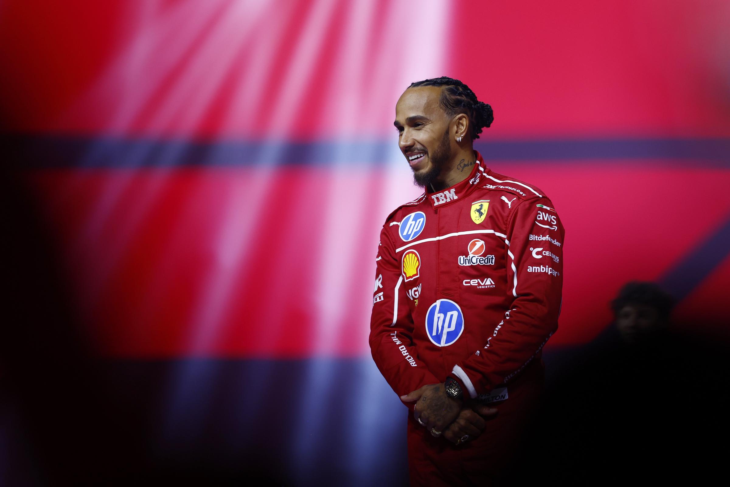 Lewis Hamilton looks on during F1 75 Live at The O2 Arena in London, England, on February 18, 2025. | Source: Getty Images