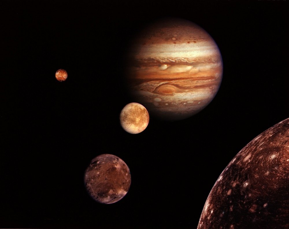 Familia planetaria de Júpiter. | Imagen: Public Domain Pictures