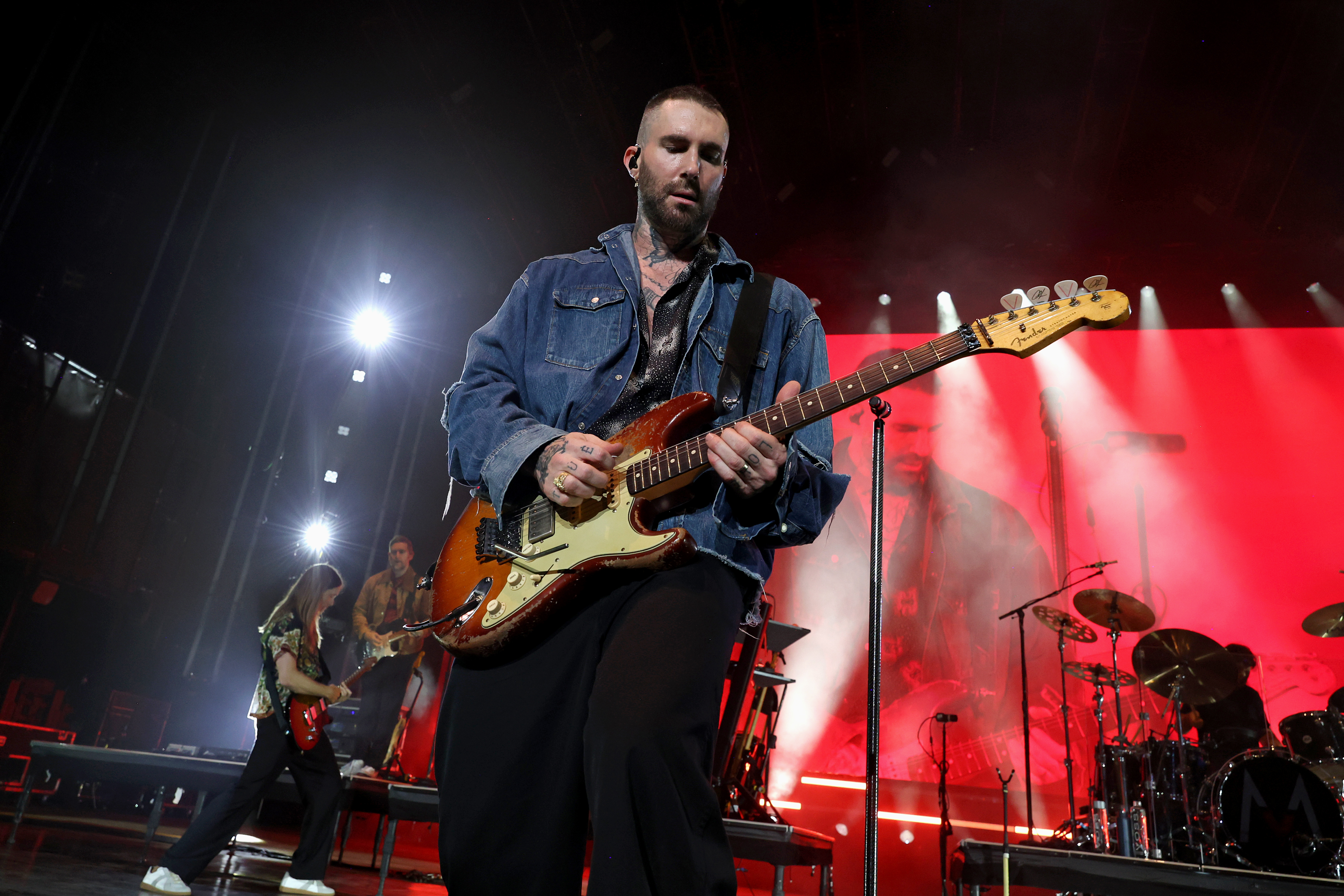 Adam Levine performs onstage during Maroon 5 live in concert at Northwell at Jones Beach Theater in Wantagh, New York on July 3, 2024. | Source: Getty Images