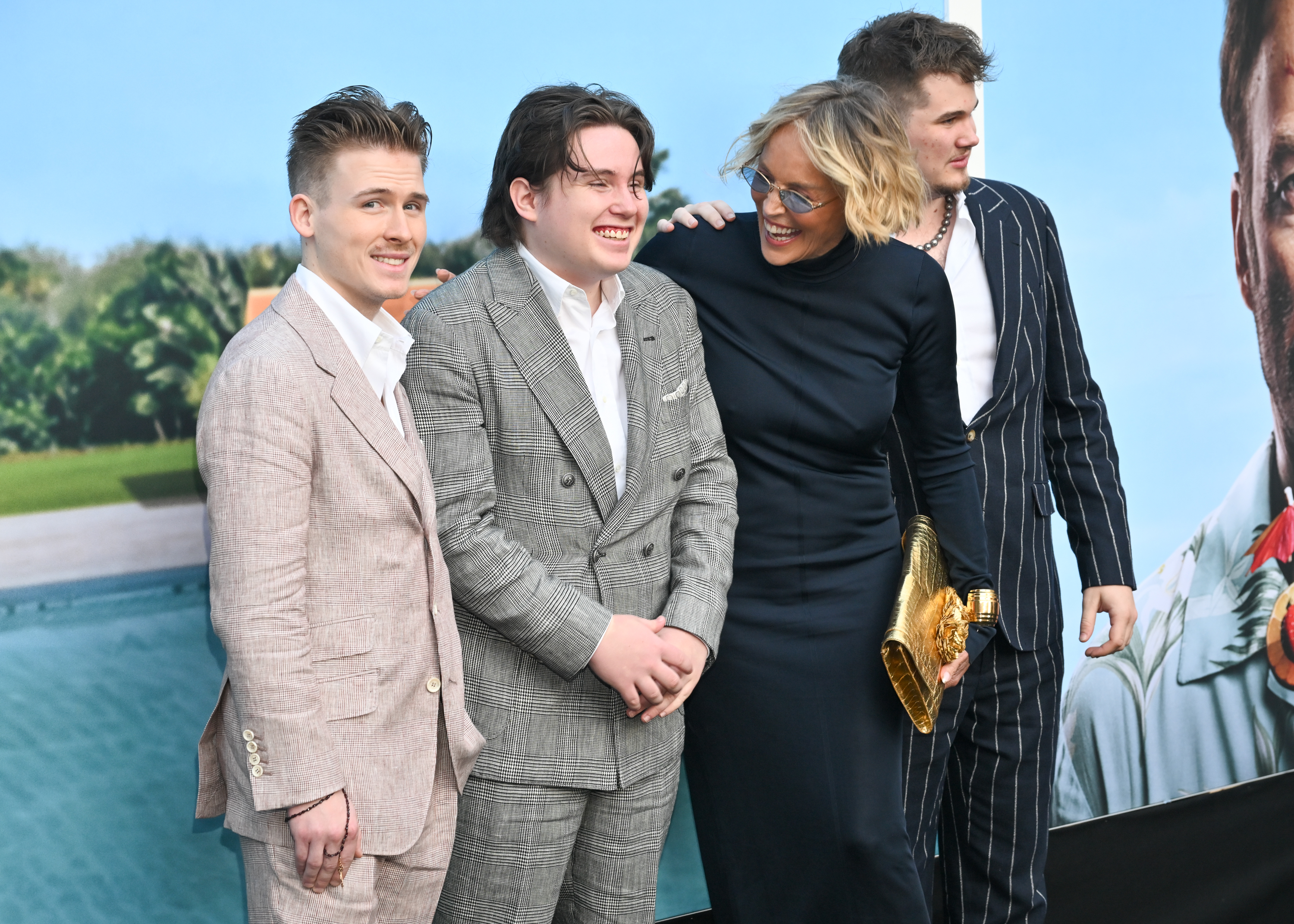 Roan, Quinn, Sharon, and Laird Stone attend the premiere of Universal Pictures' "Nobody 2" on August 11, 2025 in Hollywood, California | Source: Getty Images