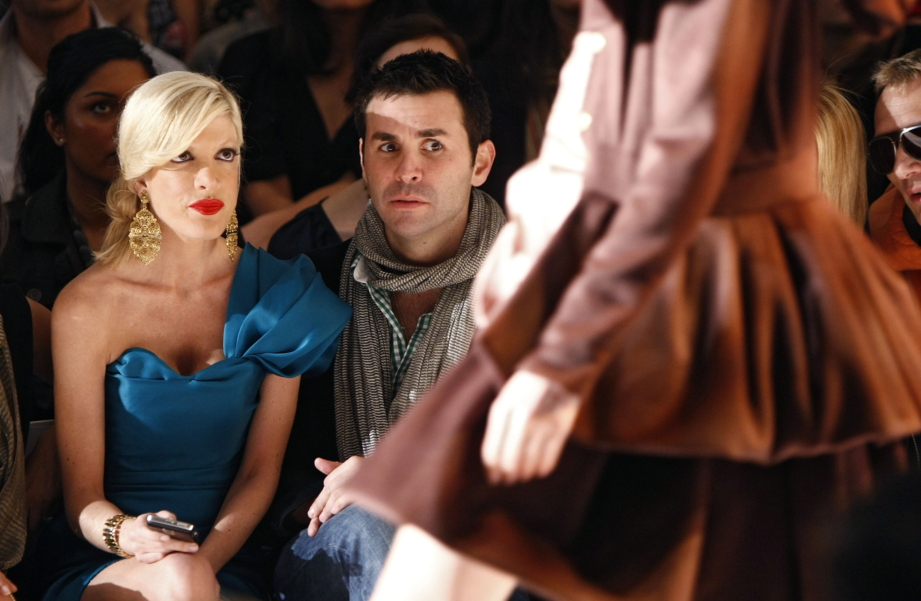 Tori Spelling at the Christian Siriano fall fashion show during Mercedes-Benz Fashion Week in New York City on February 19, 2009 | Source: Getty Images