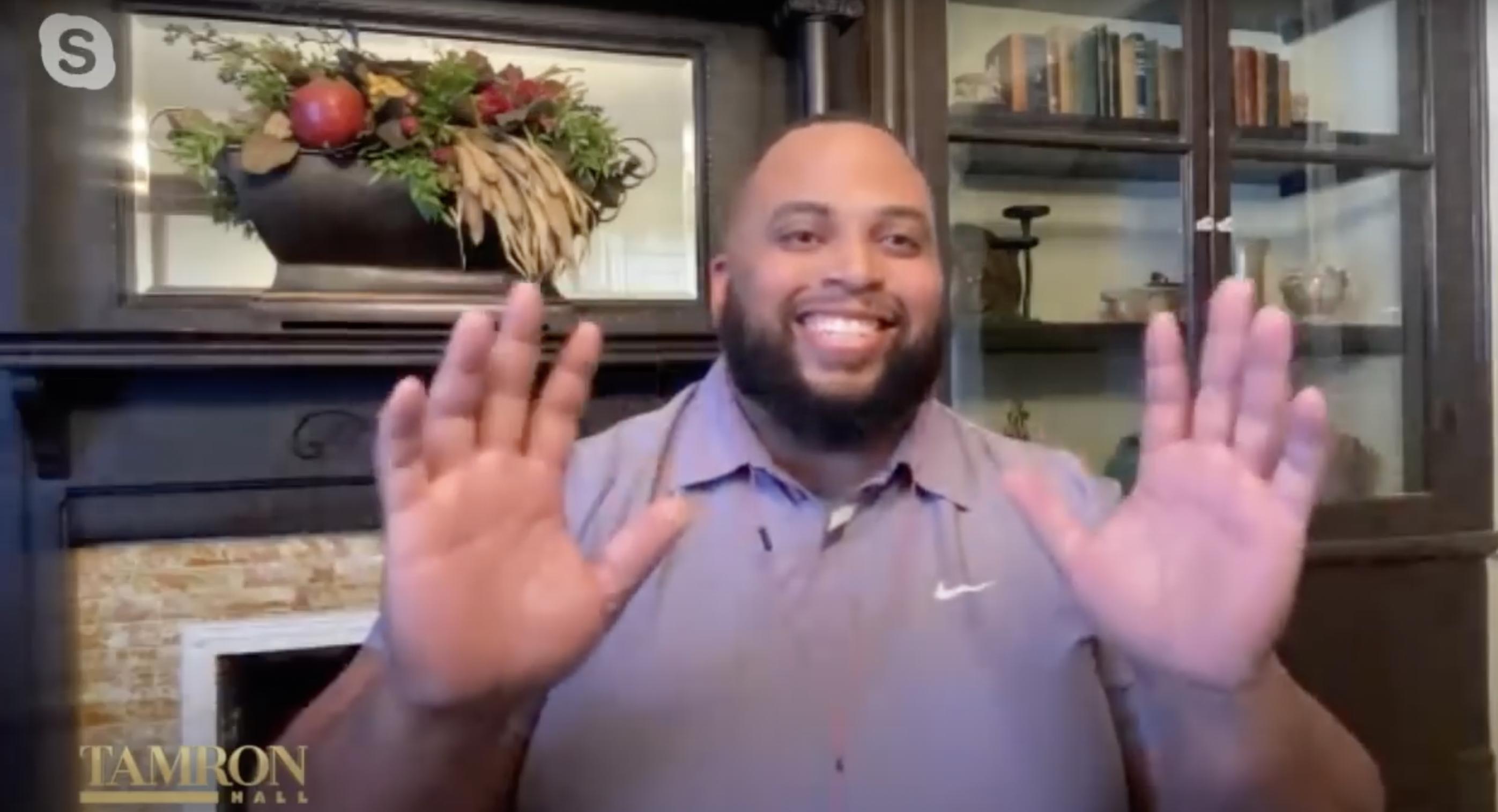 The football player during an interview on "The Tamron Hall Show" on February 11, 2021 | Source: YouTube/TamronHallShow