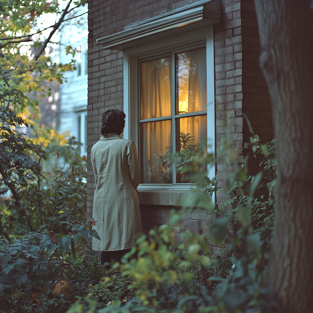 A woman looking through a window | Source: Midjourney