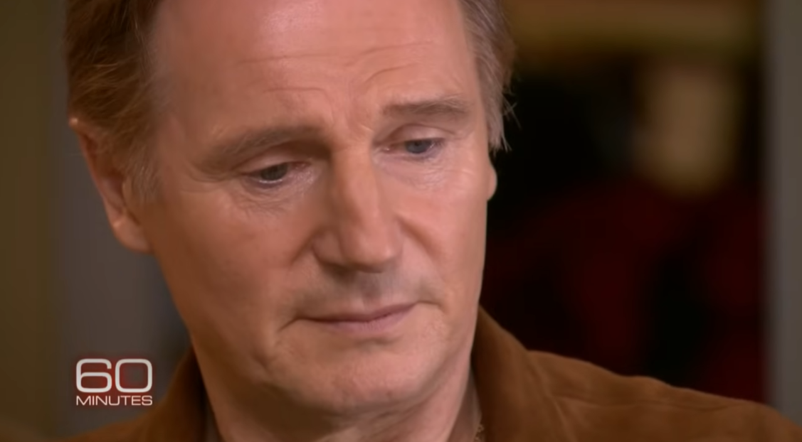 Liam Neeson on "60 Minutes" in February 2014. | Source: YouTube/60 Minutes