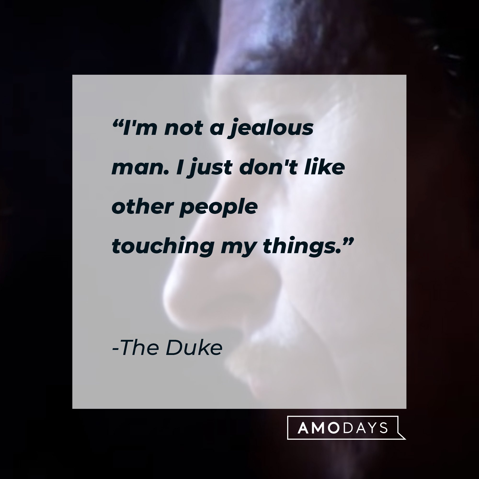 The Duke's quote: "I'm not a jealous man. I just don't like other people touching my things."| Image: AmoDays