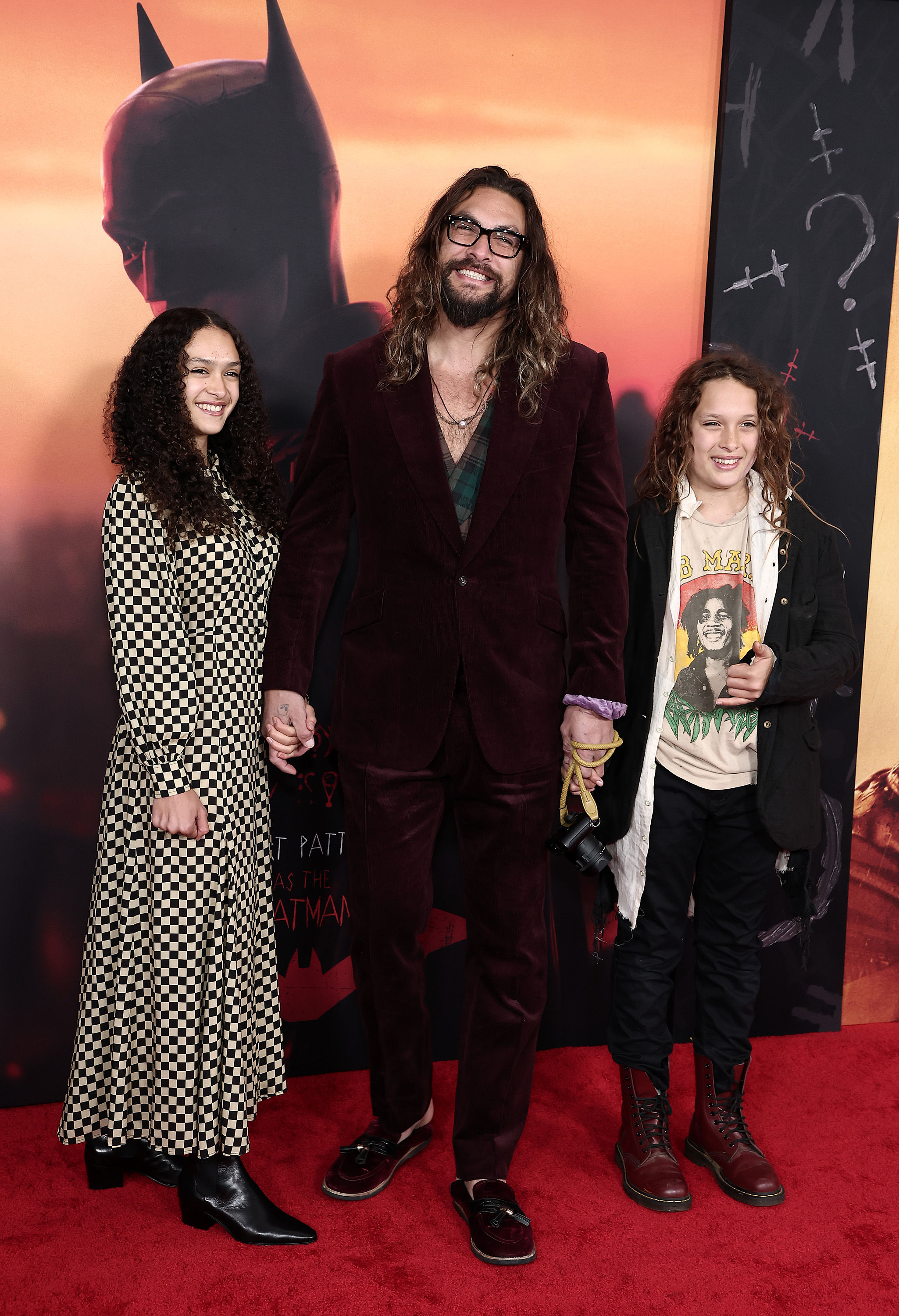 Lola Momoa, Jason Momoa and Nakoa-Wolf Momoa attend "The Batman" World Premiere on March 1, 2022, in New York City. | Source: Getty Images