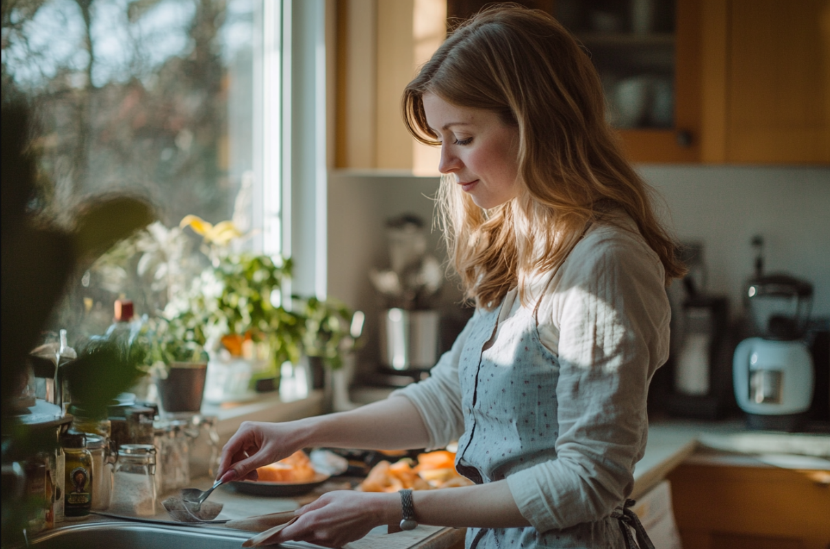 A woman in her kitchen | Source: Midjourney