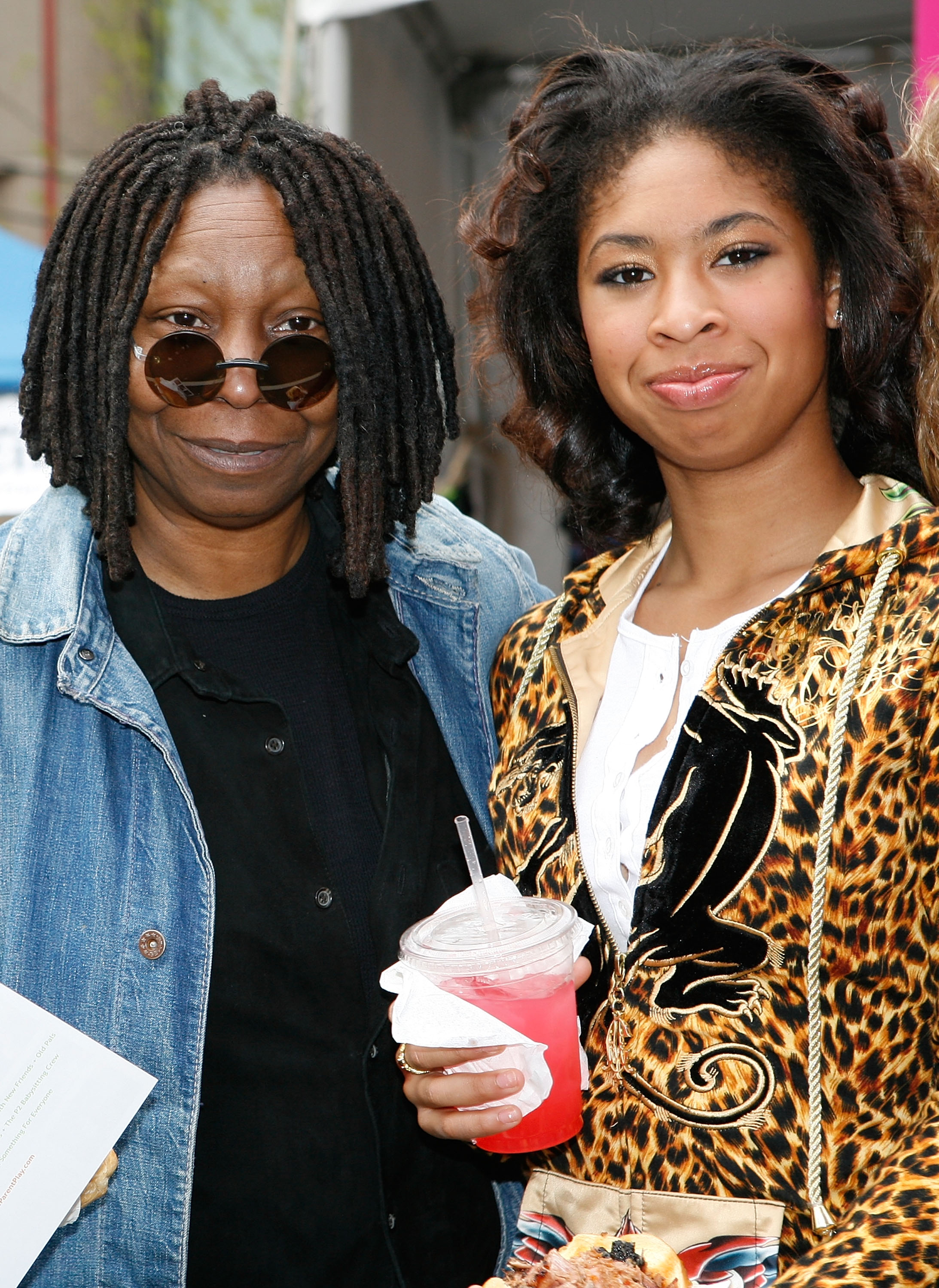 Actress Whoopi Goldberg and granddaughter Amarah Skye Martin are seen during the Family Festival Street Fair & Tribeca ESPN Sports Day on May 3, 2008, in New York City. | Source: Getty Images