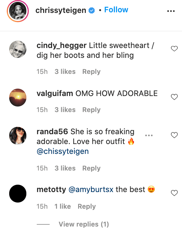 Screenshot of fan comments on Chrissy Teigen's photo. | Source: Instagram/chrissyteigen