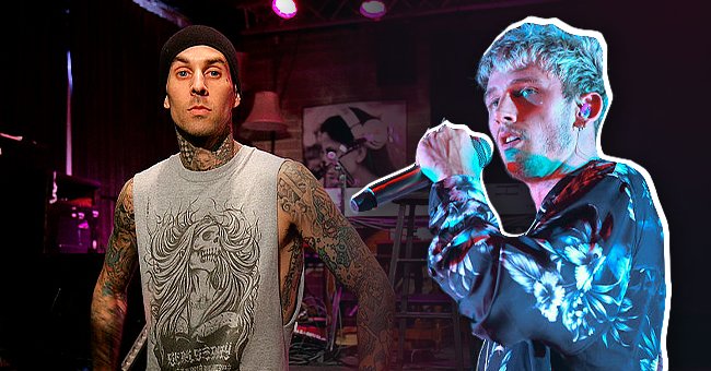 Travis Barker at his "Give The Drummer Some" press day on February 24, 2011, in Santa Monica, California, and Machine Gun Kelly at O2 Forum Kentish Town on August 31, 2019, in London, England | Photos: Noel Vasquez and Venla Shalin/Redferns/Getty Images