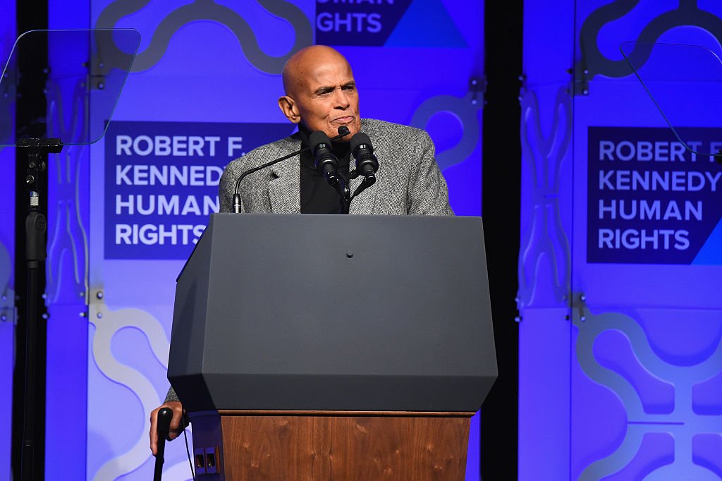 Harry Belafonte speaks onstage during RFK Human Rights Ripple of Hope Awards in New York on December 06, 2016. | Photo: Getty Images