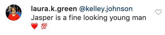 A fan's comment on Kelley's Instagram post | Source: instagram/kelley.johnson