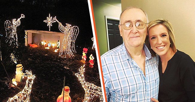 Barrett lit up his home with about 150,000 lights in the spirit of Christmas [Left]  Roger Barrett and his wife. [Right]. Photo: Facebook.com/roger.barrett.37