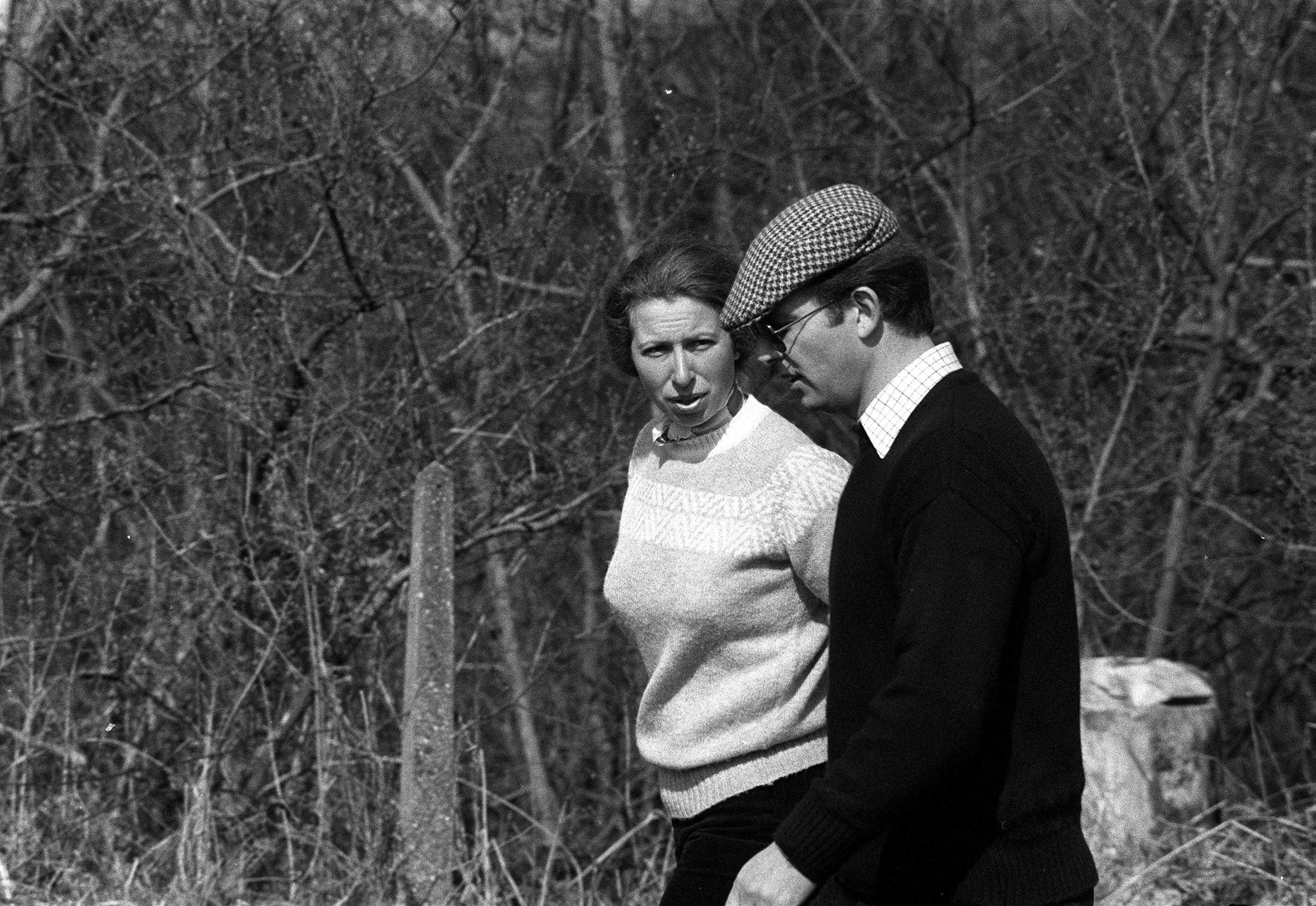 Princess Anne and Peter Cross during the Planters International Cross Country event on April 12, 1980, in Surrey, England. | Source: Getty Images