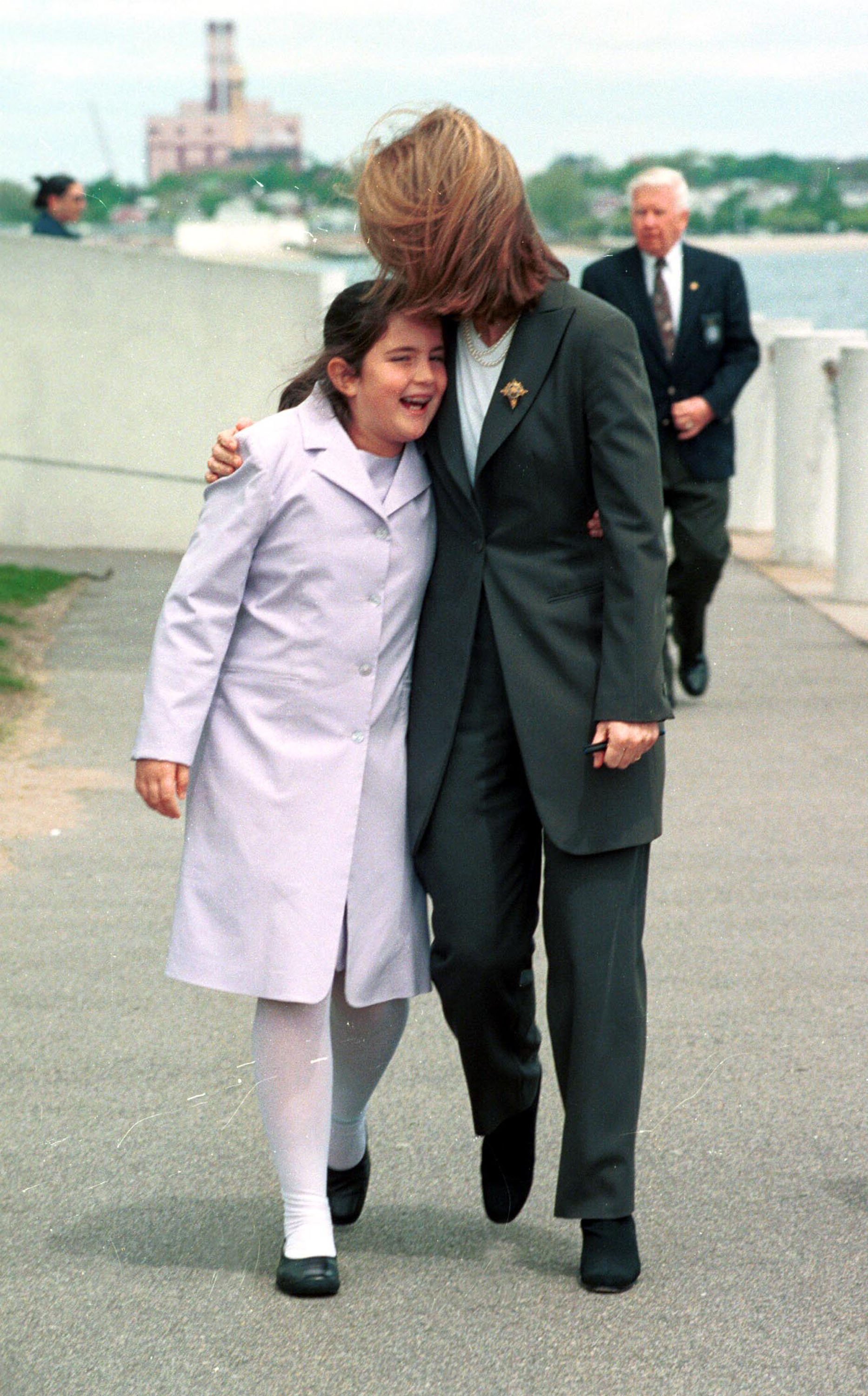 Caroline Kennedy and Tatiana Schlossberg outside the JFK Library on May 22, 2000 in Boston | Source: Getty Images