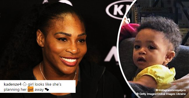 Serena Williams' baby daughter 'looks like she's planning her get away' in morning photo with mom