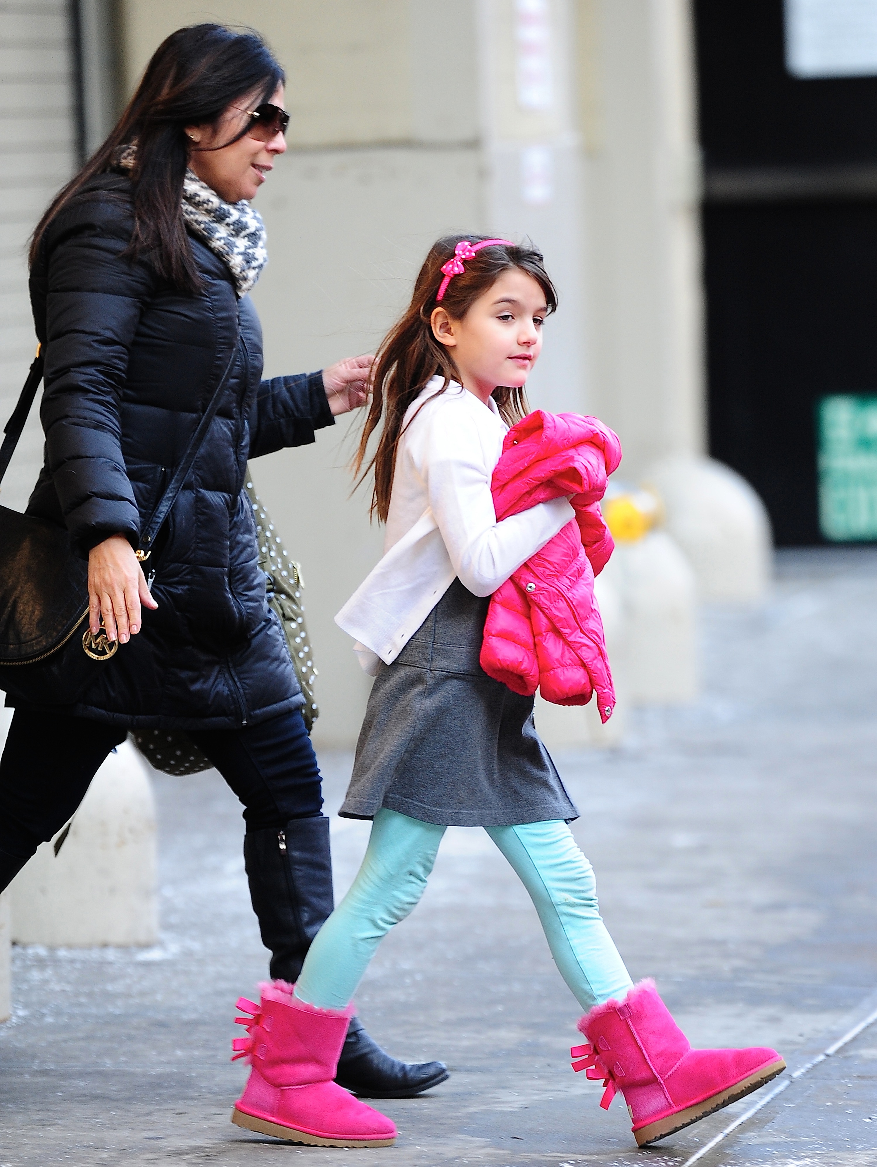 Suri Cruise heads home after school during an afternoon outing in New York City's Chelsea neighborhood. | Source: Getty Images