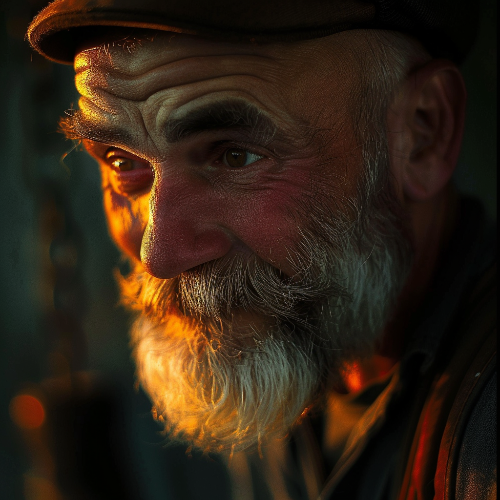 Side view of an older man looking up | Source: Midjourney