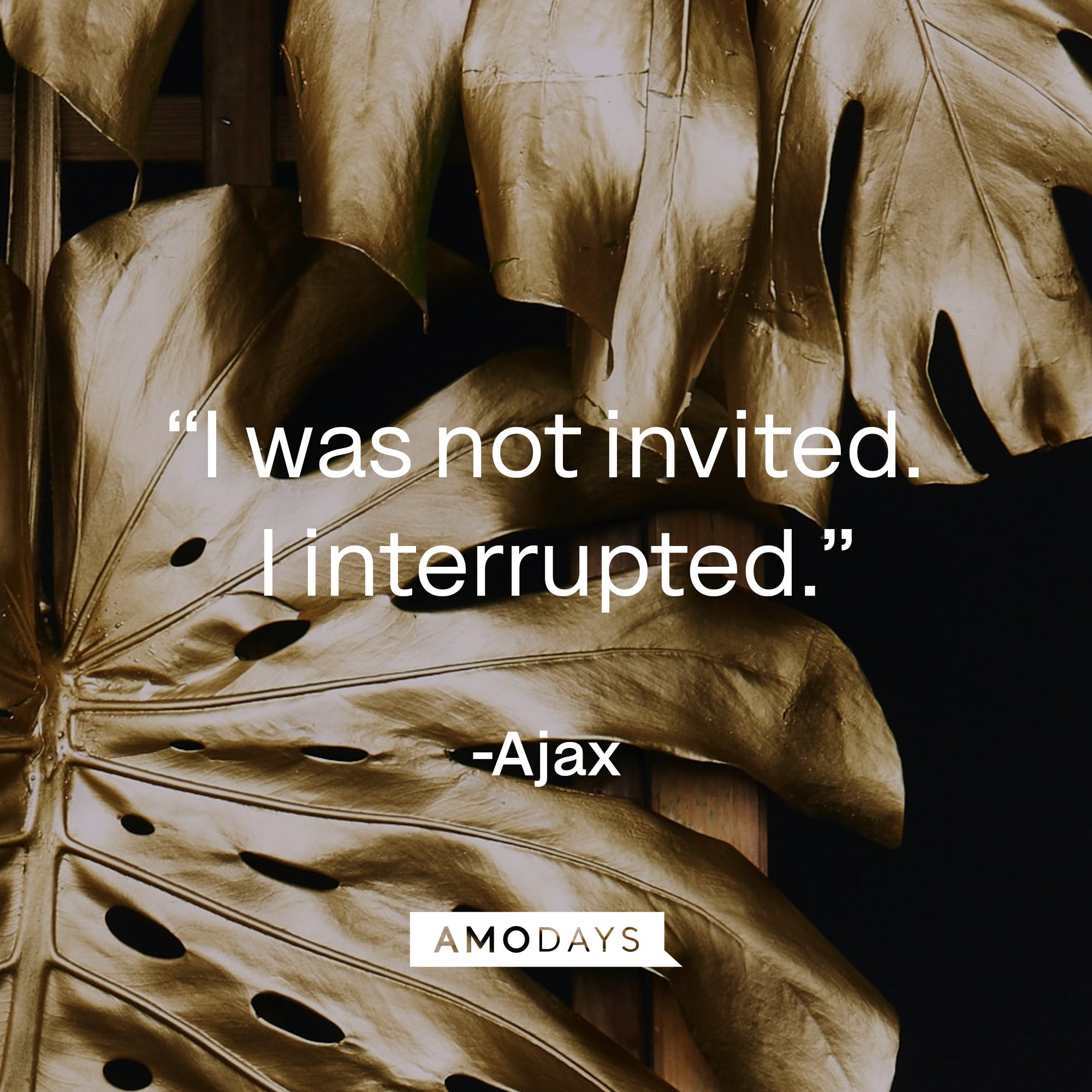 Ajax's quote: “I was not invited. I interrupted.” | Image: AmoDays