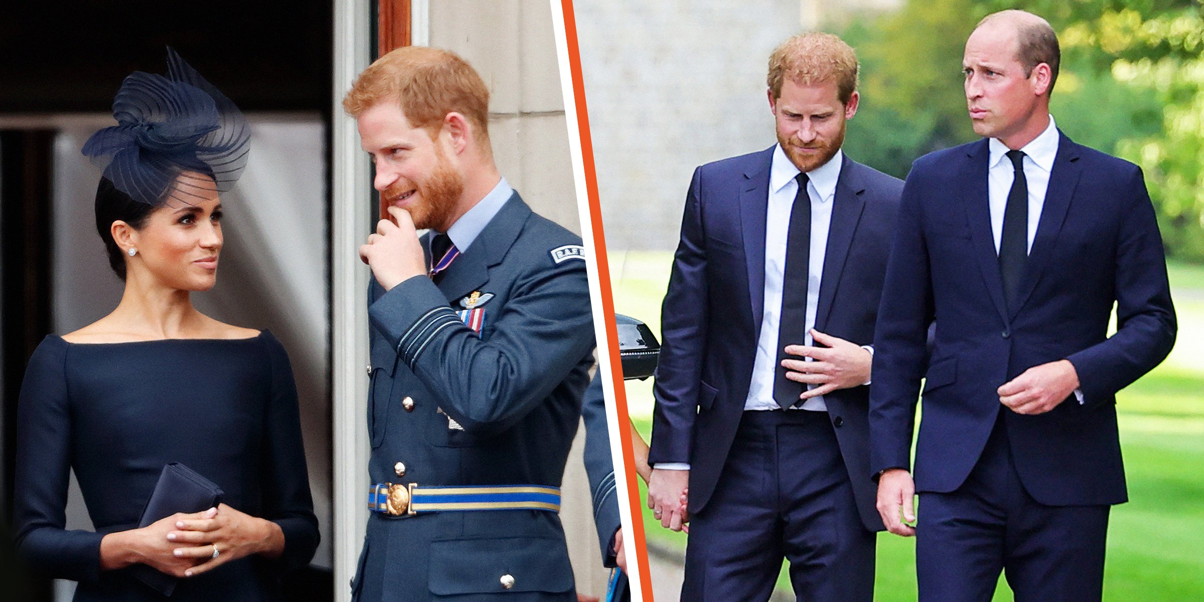 Meghan Markle und Prinz Harry | Prinz Harry und Prinz William | Quelle: Getty Images