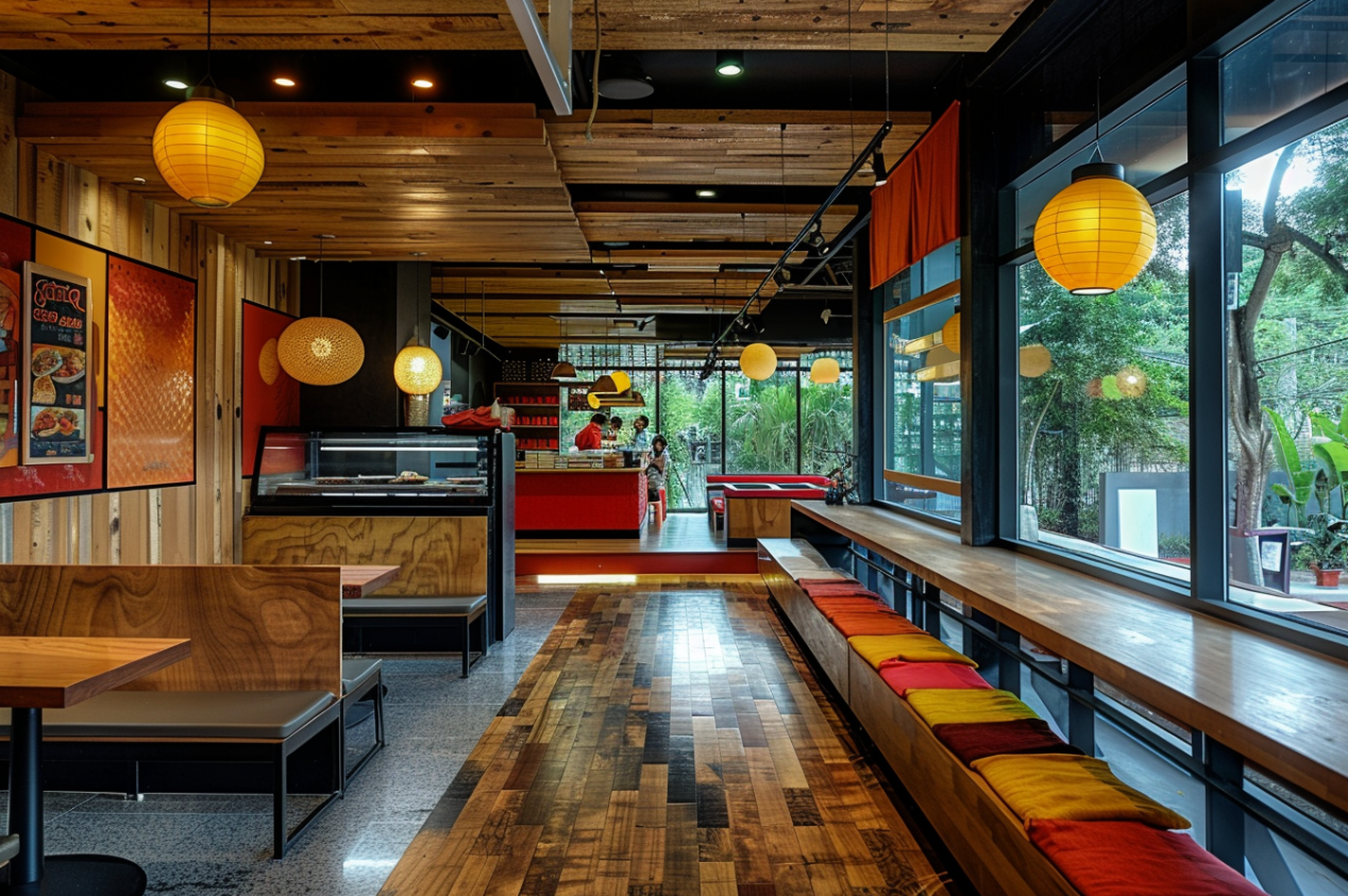 Interior of a fast food restaurant | Source: Midjourney