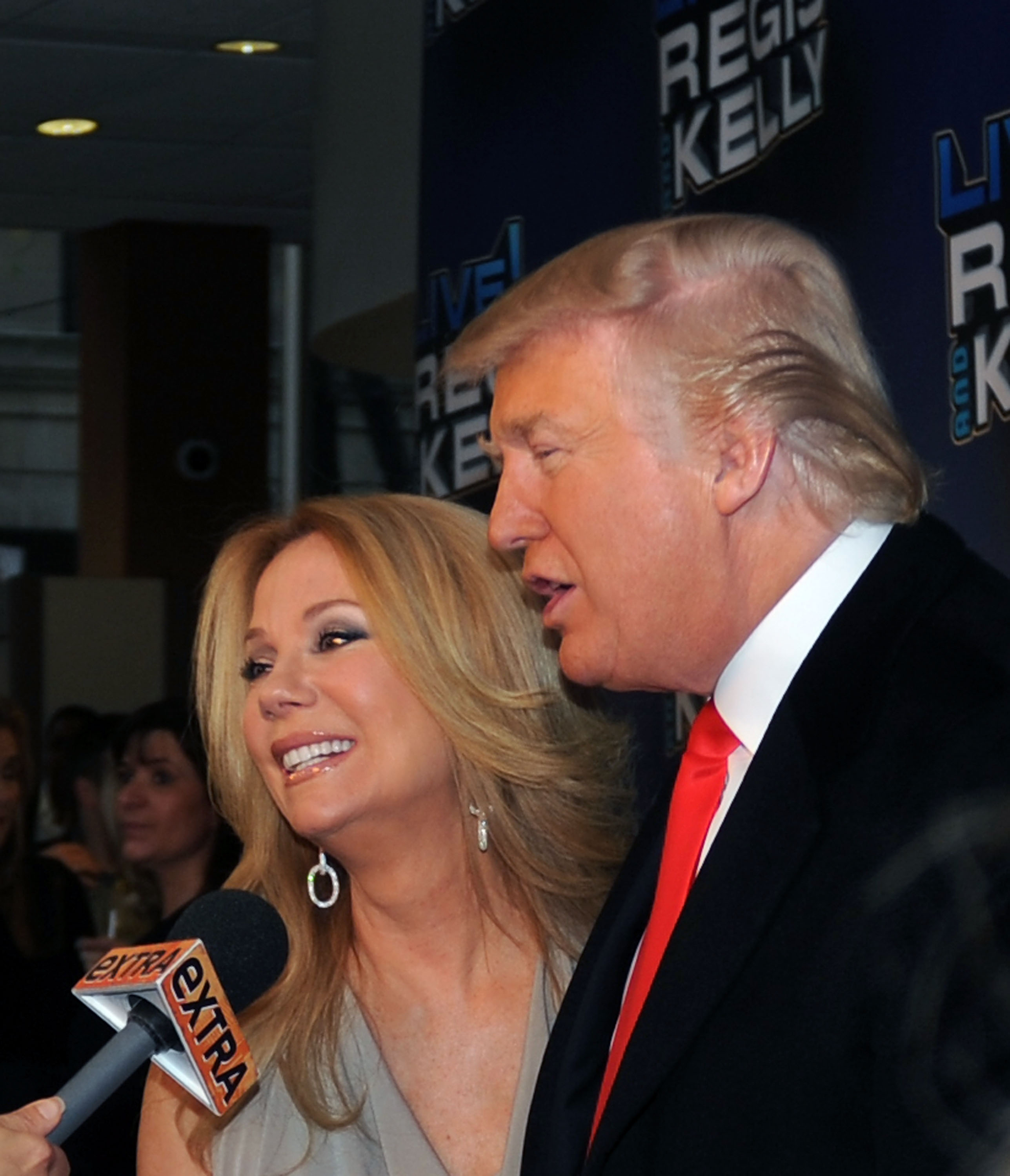 Kathie Lee Gifford and Donald Trump at Regis Philbin's final show of "Live! with Regis & Kelly" on November 18, 2011, in New York. | Source: Getty Images