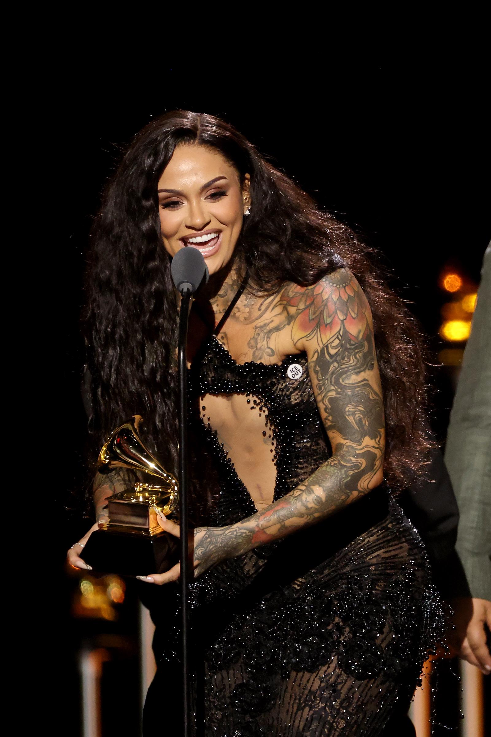 Kehlani accepts the Best R&B Performance award | Source: Getty Images