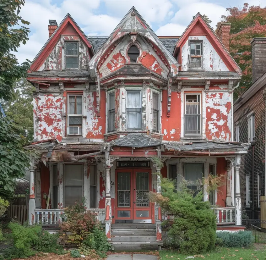 The house, a grand old relic, stood with its paint peeling and roof sagging | Source: Midjourney