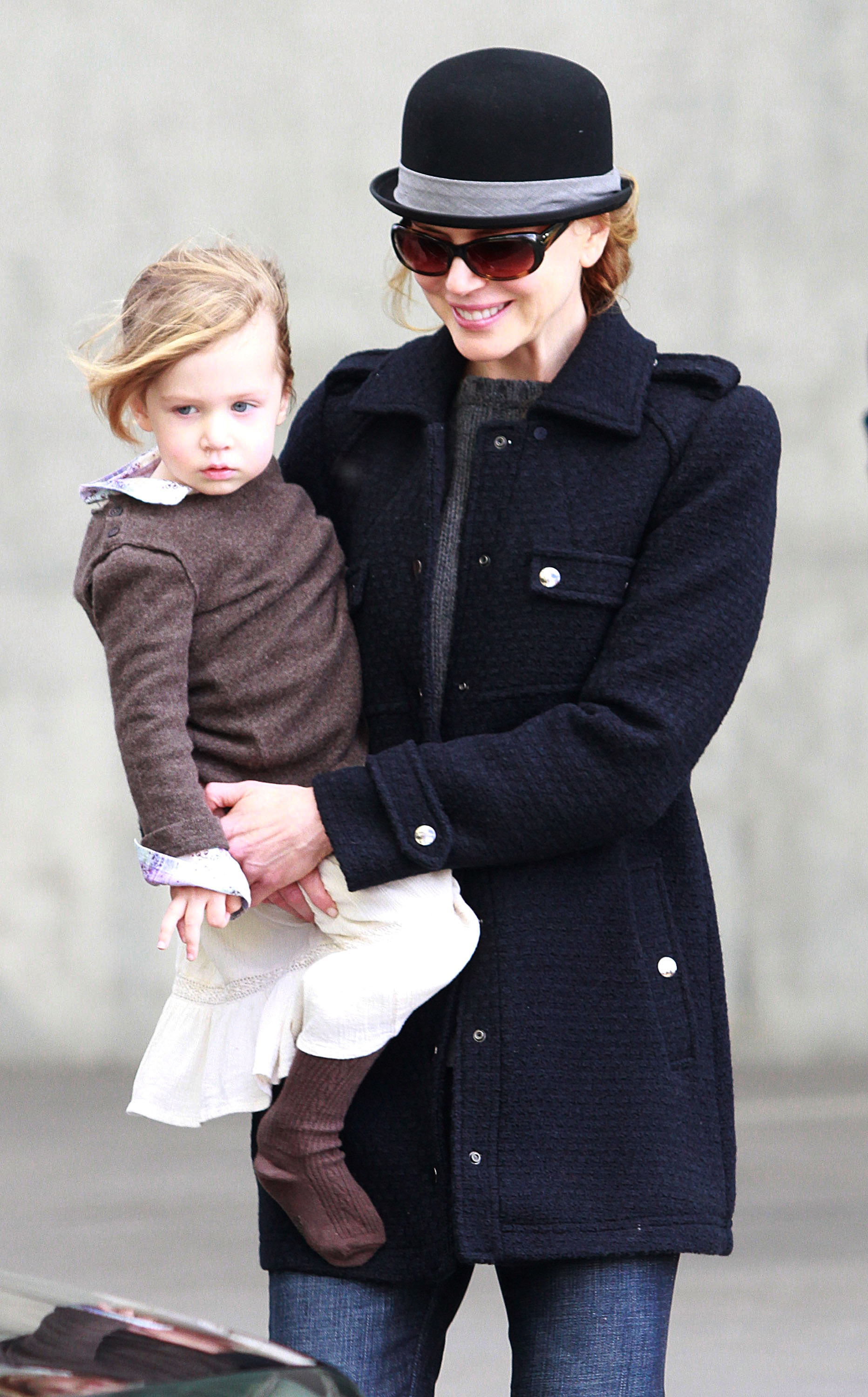 Nicole Kidman and Sunday Rose Kidman Urban are seen on the streets of Manhattan on November 17, 2010, in New York City.
