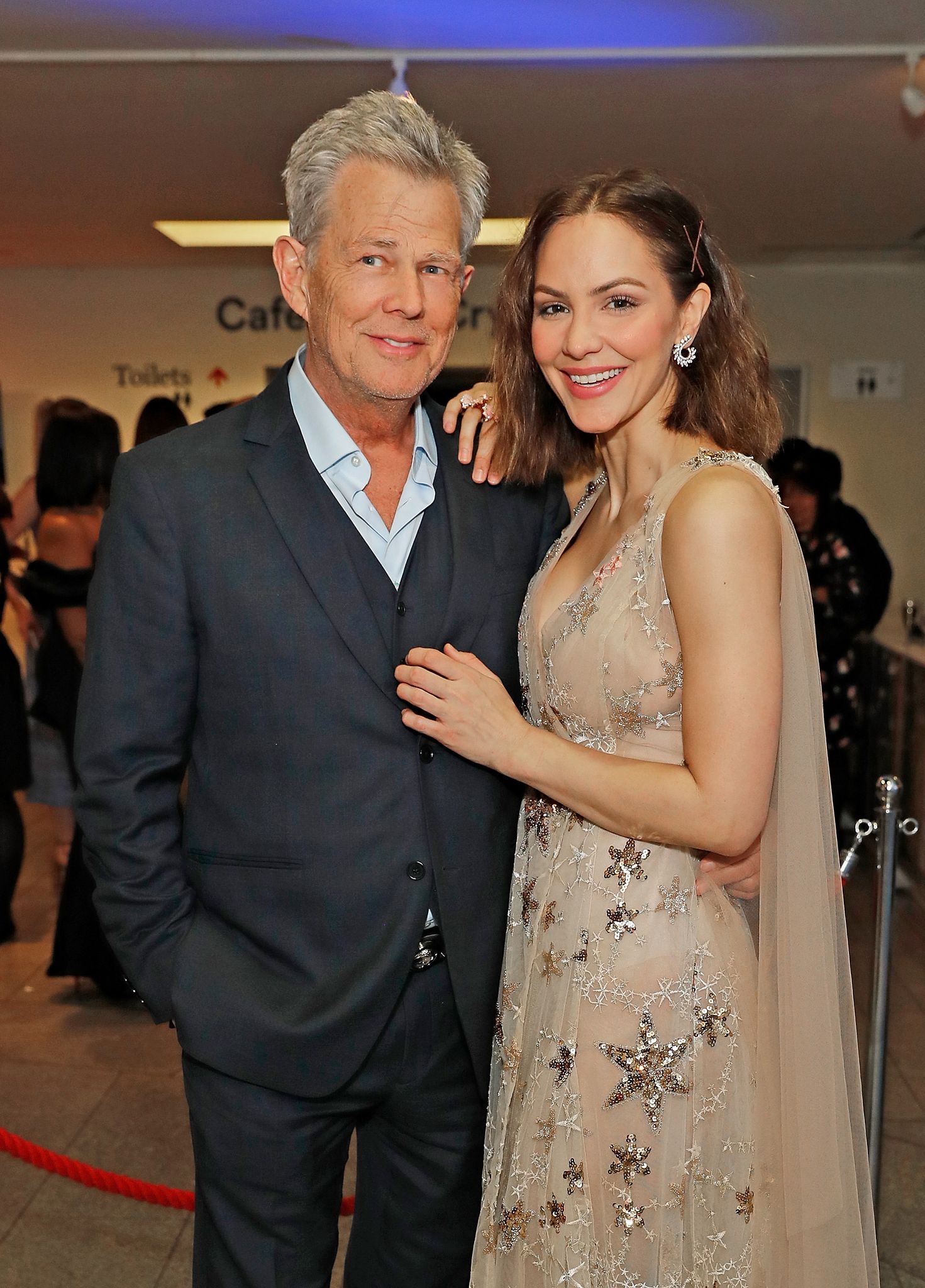 David Foster and Katharine McPhee at the press night after party for "Waitress: The Musical" on March 7, 2019 in London, England. | Photo: Getty Images