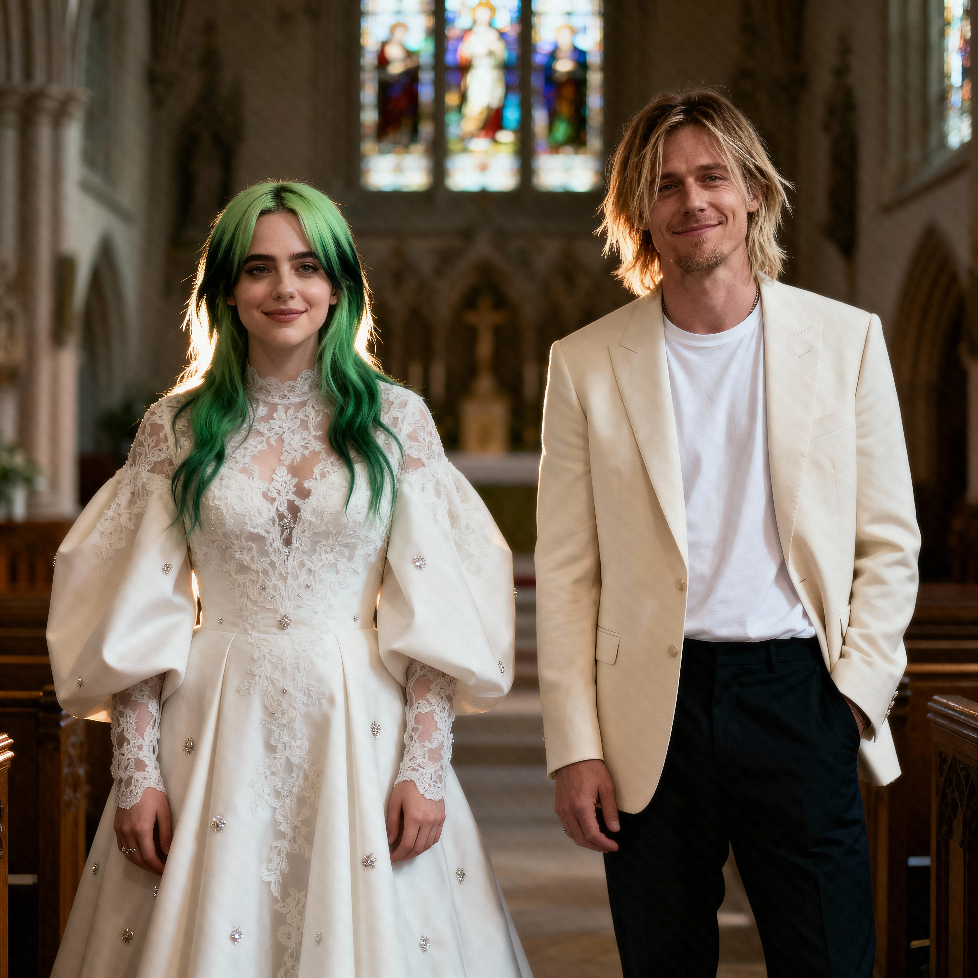 Billie Eilish and Kurt Cobain stun in their imagined wedding | Source: Grok AI