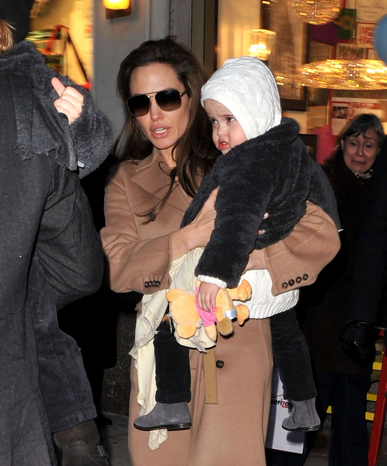 Angelina Jolie and Vivienne Jolie-Pitt photographed on December 4, 2010, in New York. | Source: Getty Images