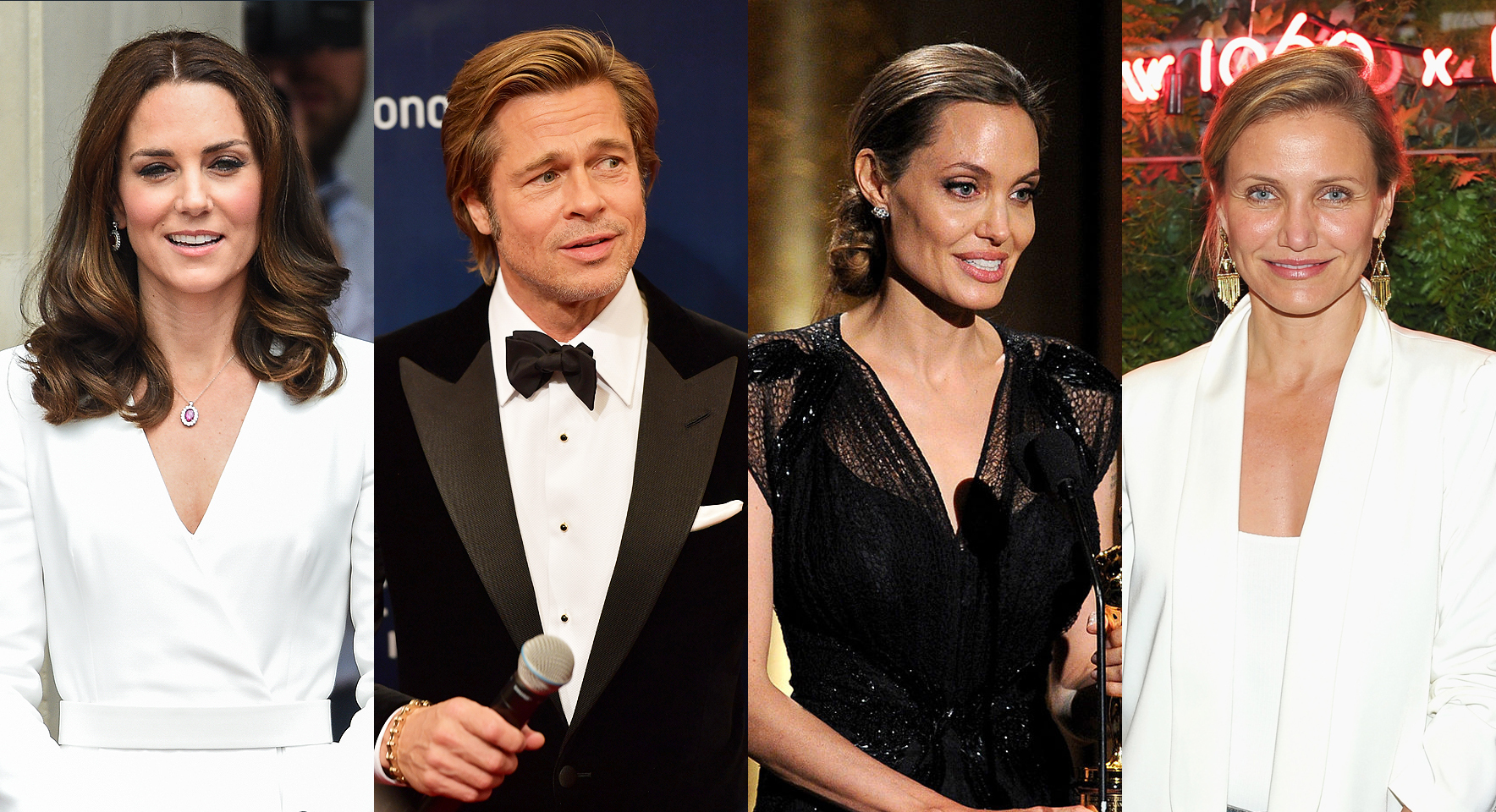 Kate Middleton, Brad Pitt, Angelina Jolie, and Cameron Diaz | Source: Getty Images