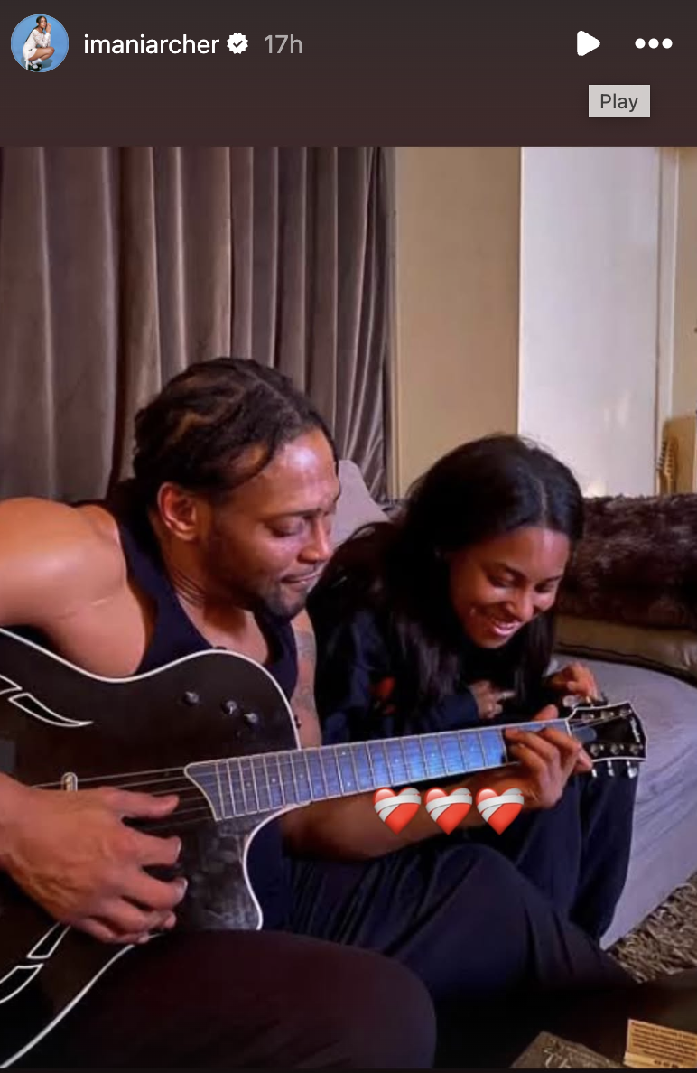 D'Angelo and Imani Archer are seen in a photo shared in the latter's Instagram Story | Source: Instagram/imaniarcher